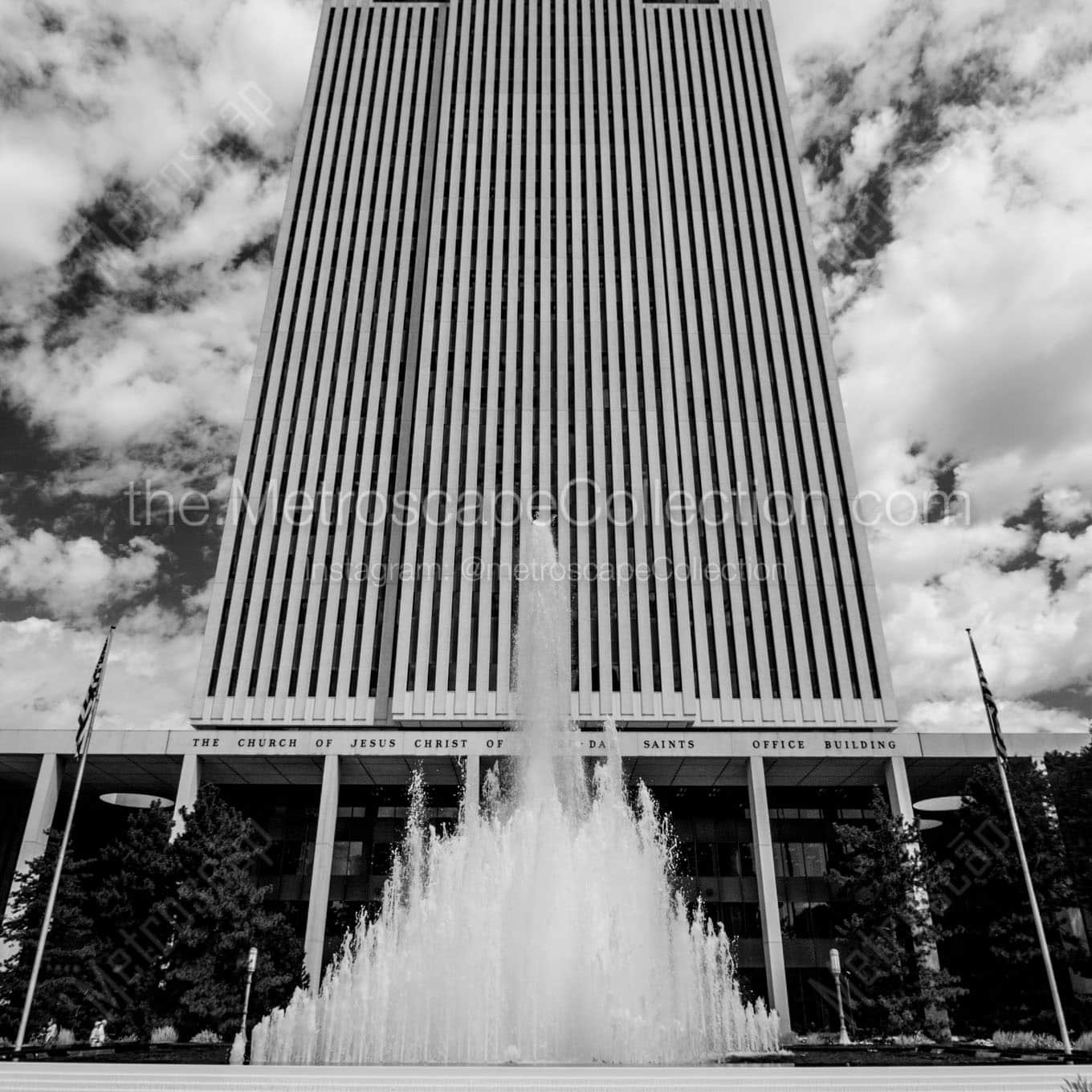 lds office building Black & White Wall Art