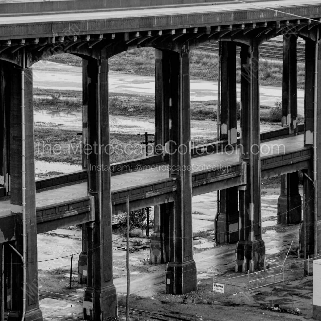 12th street viaduct to kc kansas Black & White Wall Art