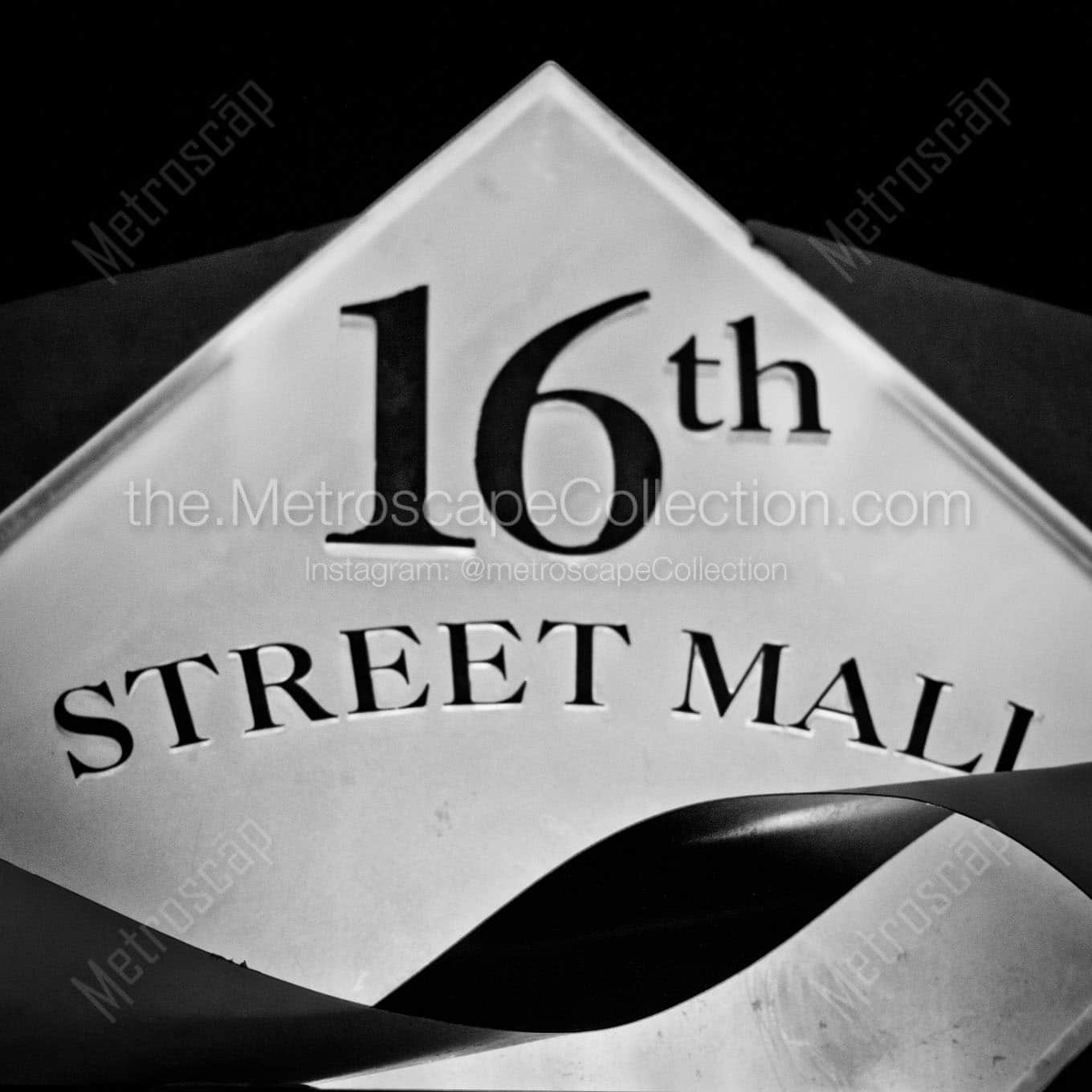 16th street mall sign Black & White Wall Art