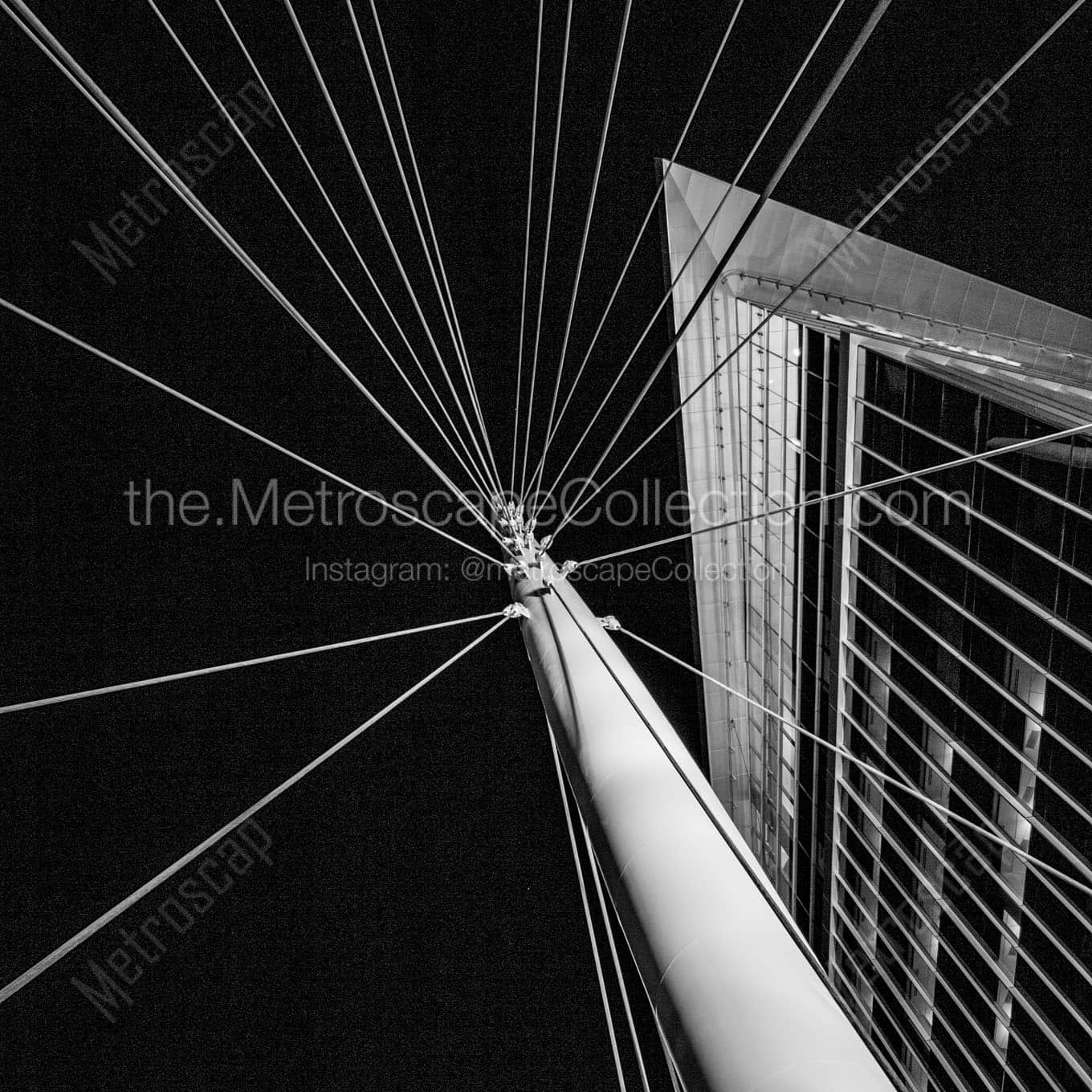 16th street pedestrian bridge at night Black & White Wall Art