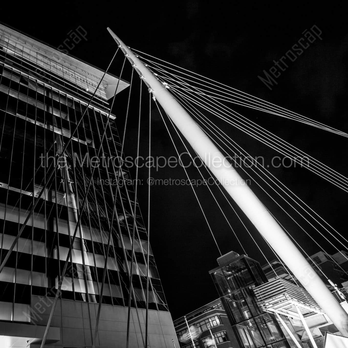 16th street pedestrian bridge platt river Black & White Wall Art