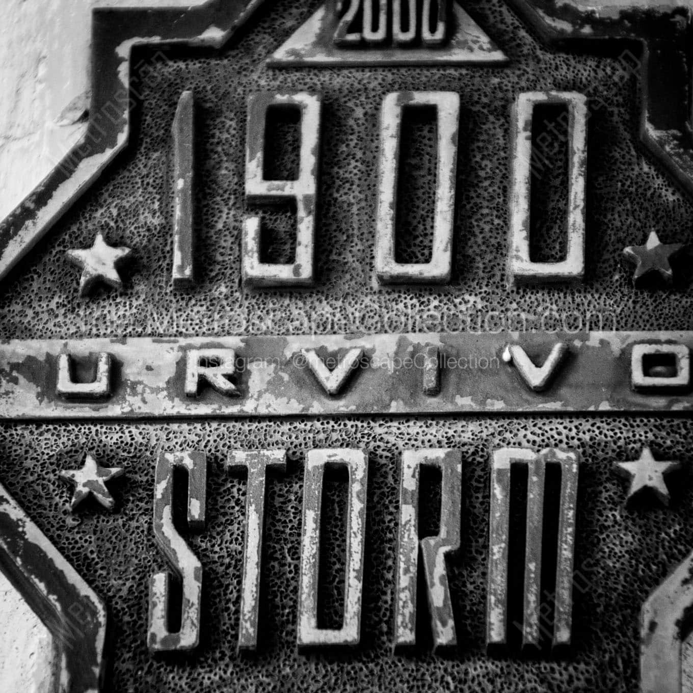 1900 galveston storm survivor marker Black & White Wall Art