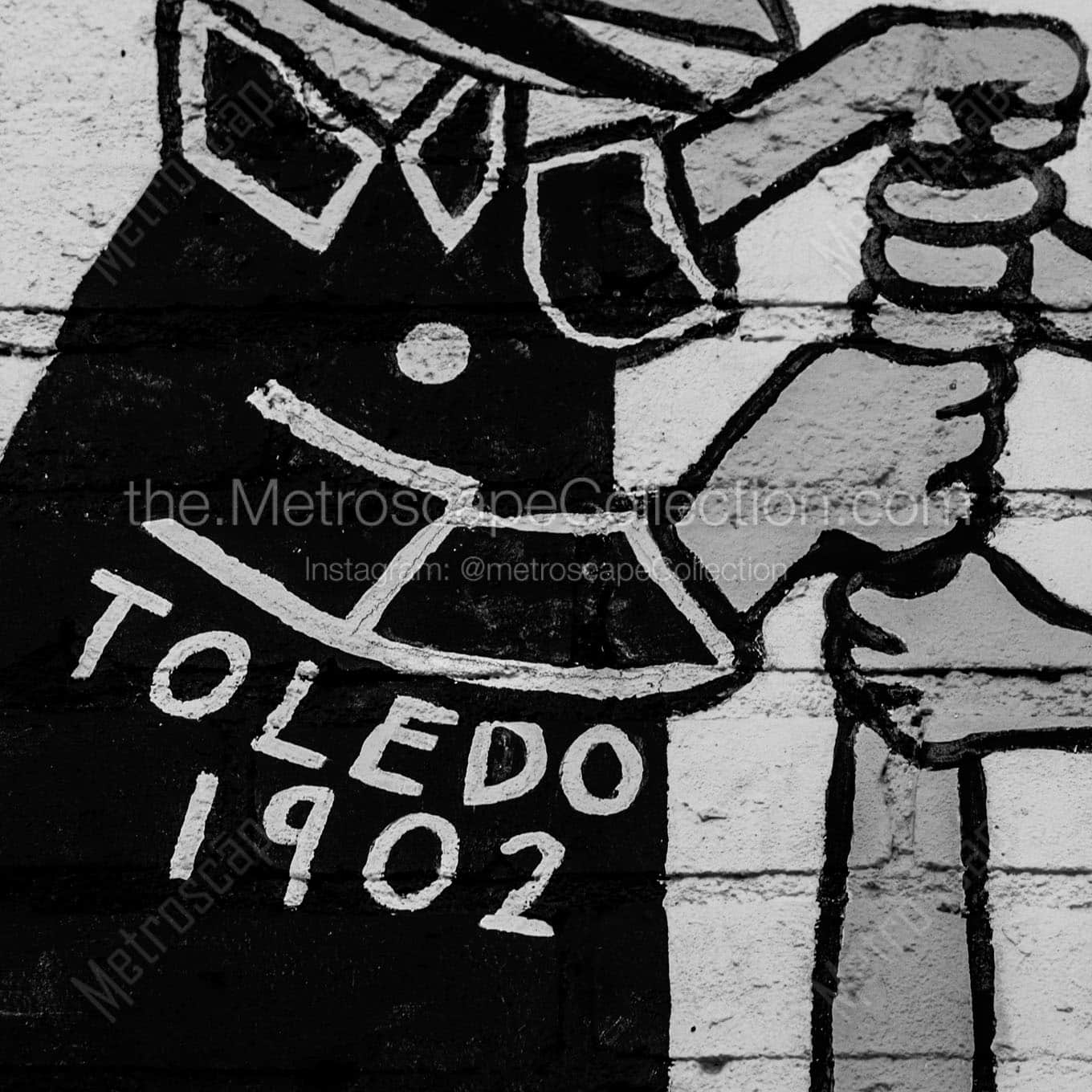 1902 toledo mud hens mural Black & White Wall Art