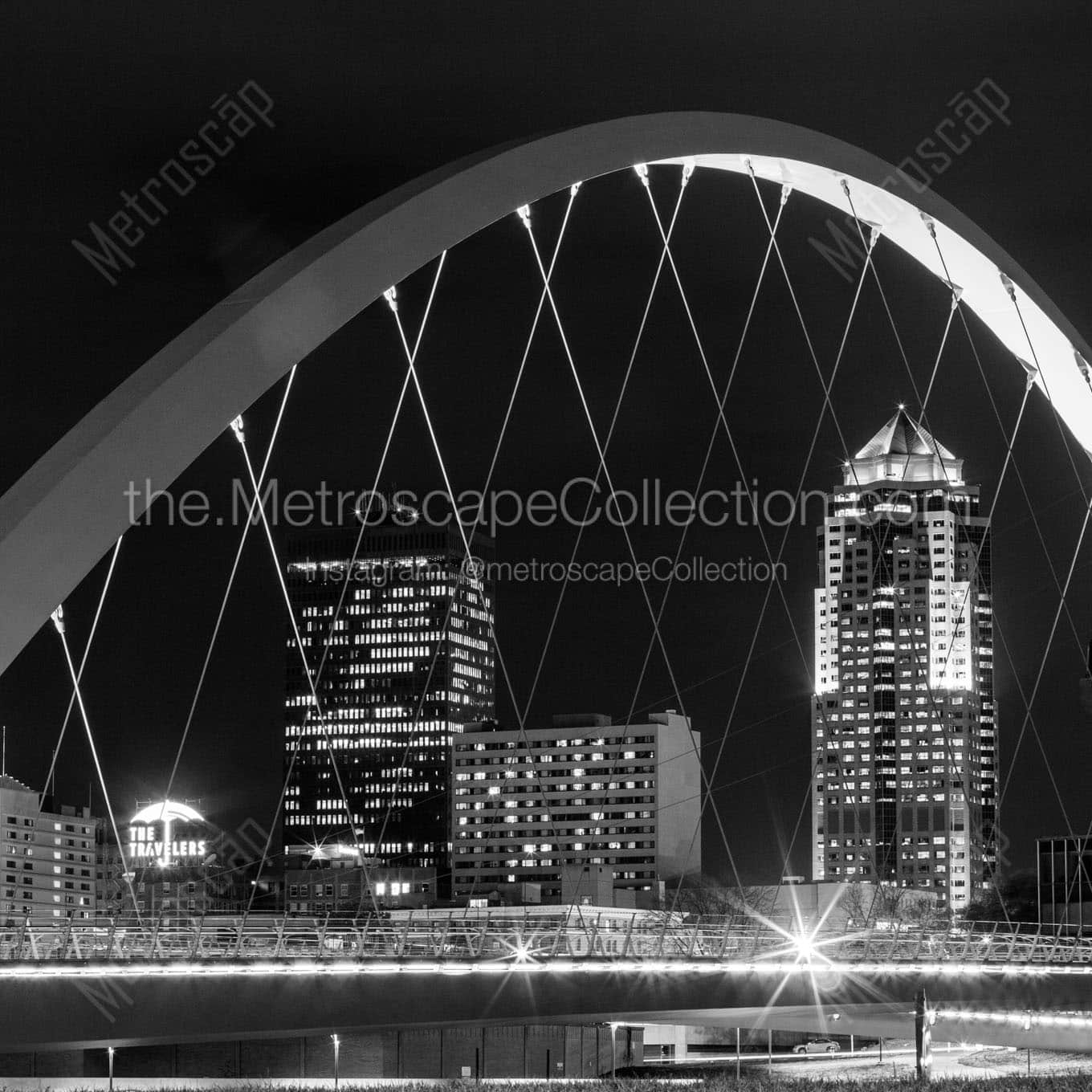 801 grand under neil smith pedestrian bridge Black & White Wall Art