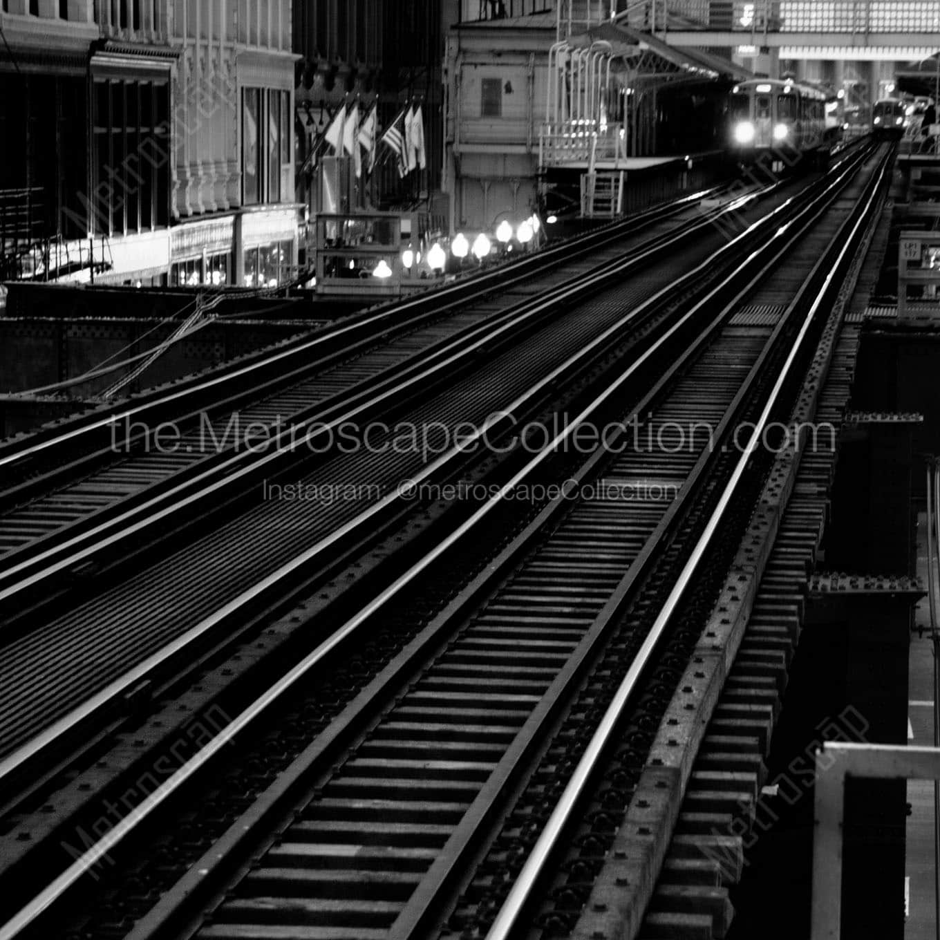 l train rails Black & White Wall Art
