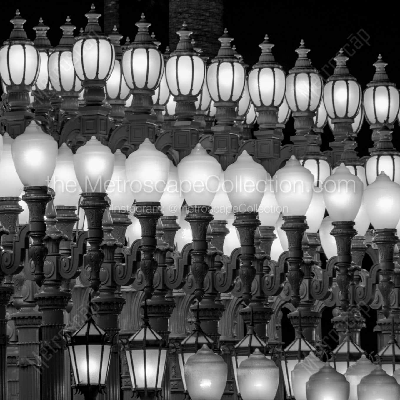 lacma lamps close up Black & White Wall Art