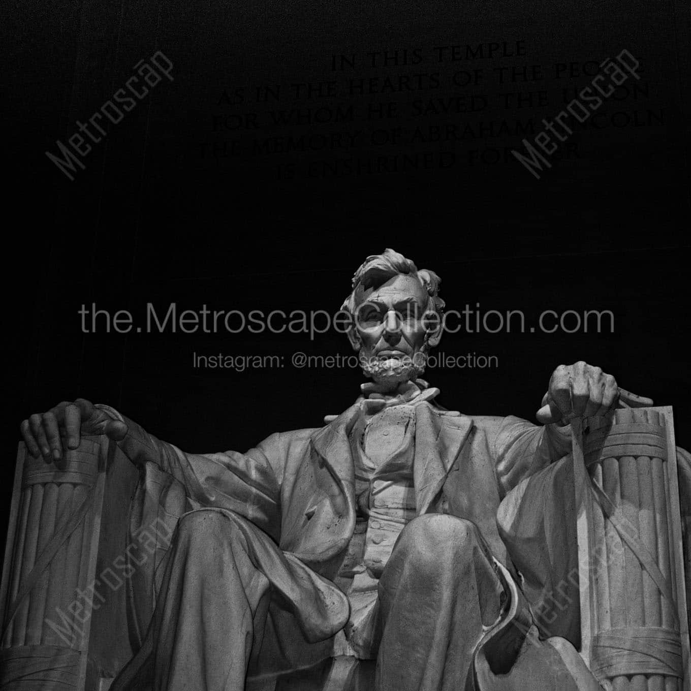 abraham lincoln statue lincoln memorial Black & White Wall Art