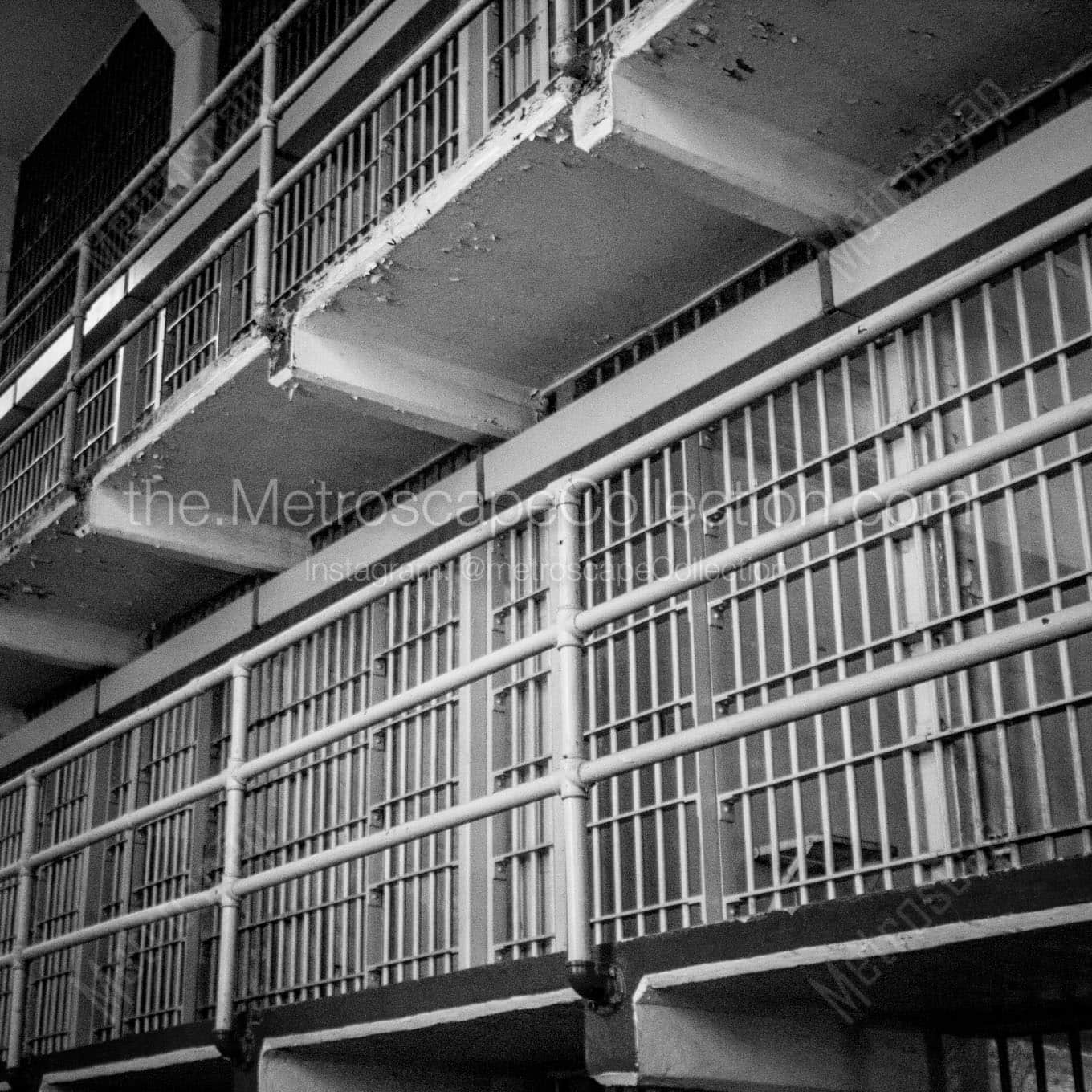 alcatraz cellblock Black & White Wall Art