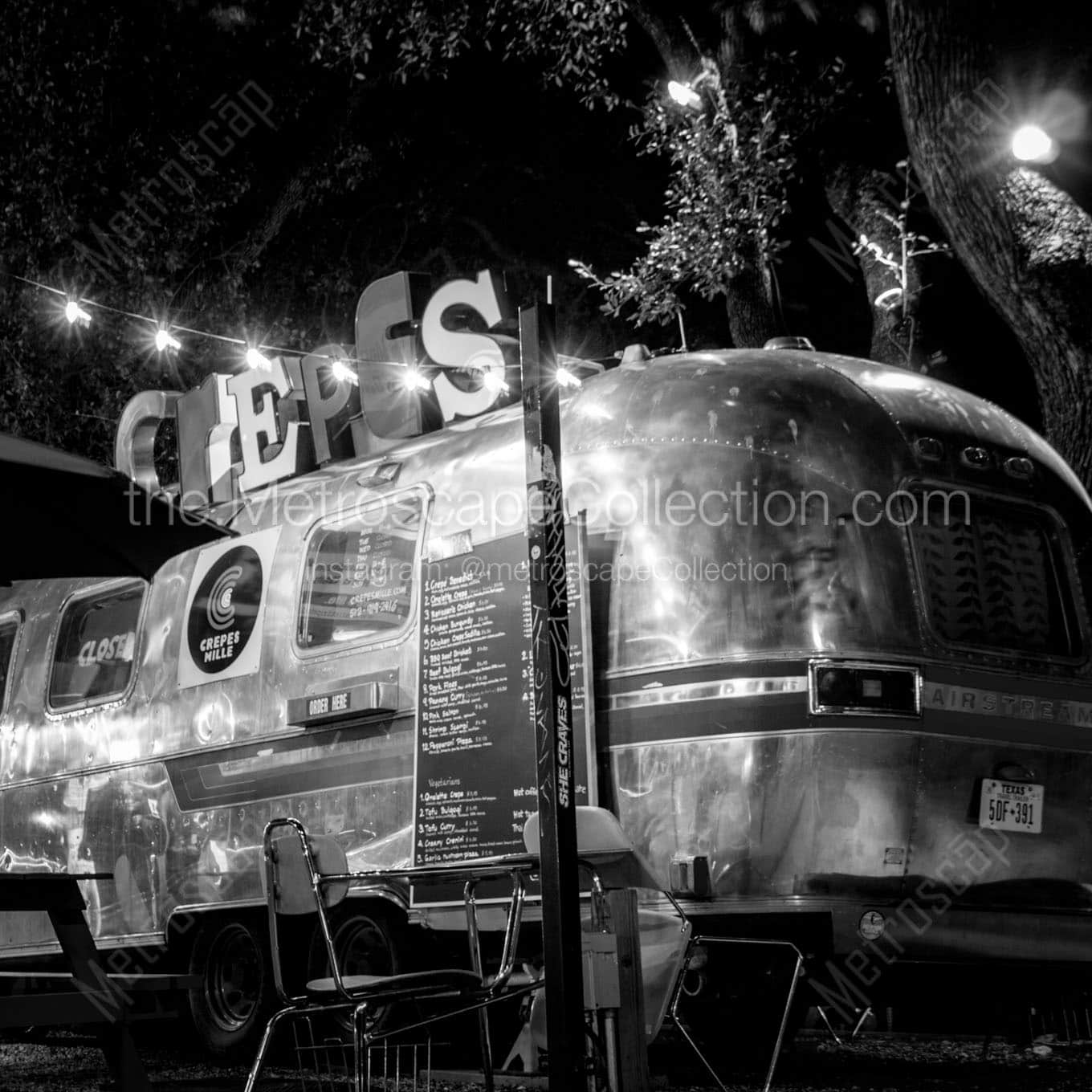 aluminium airstream crepes mille on soco Black & White Wall Art