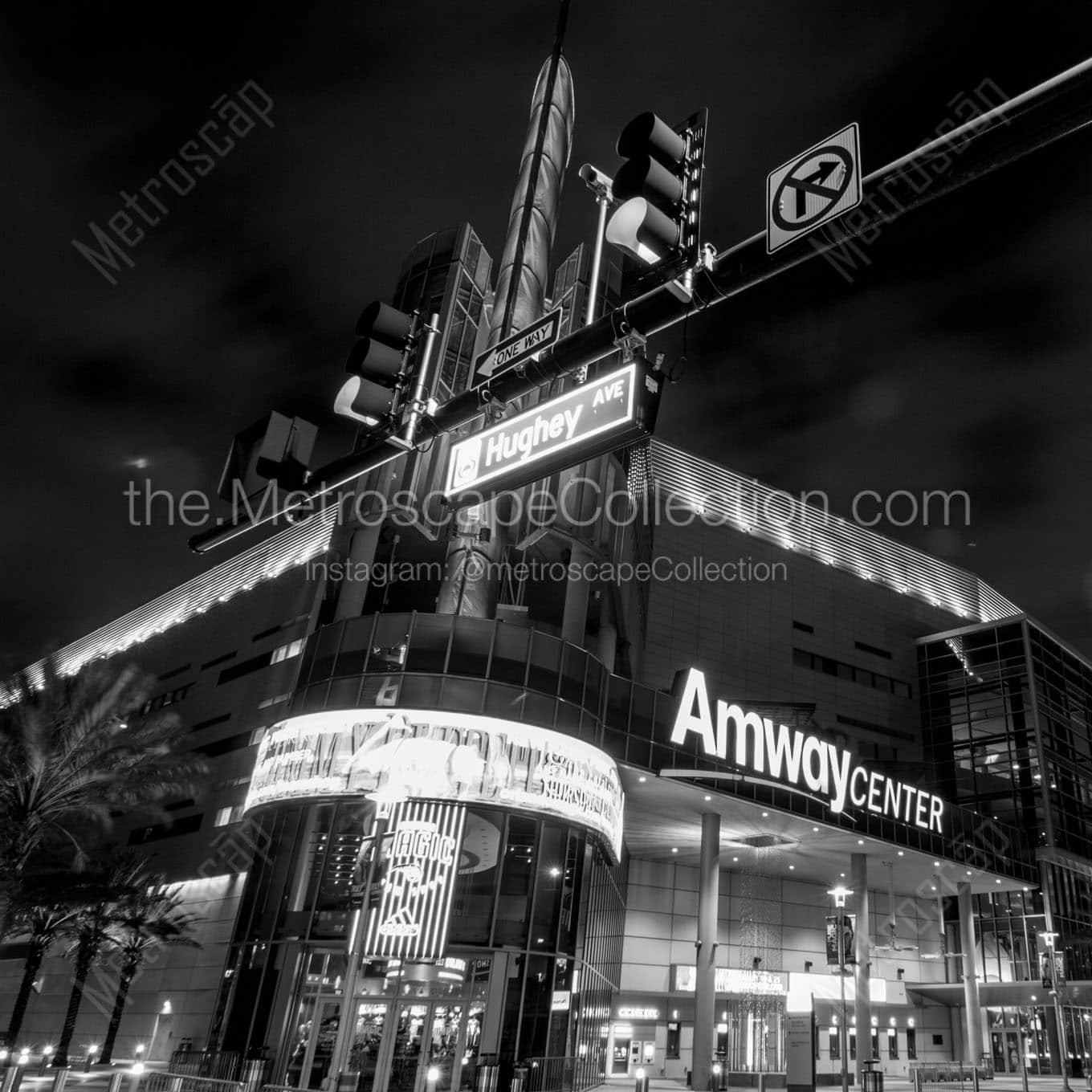 amway center at night Black & White Wall Art