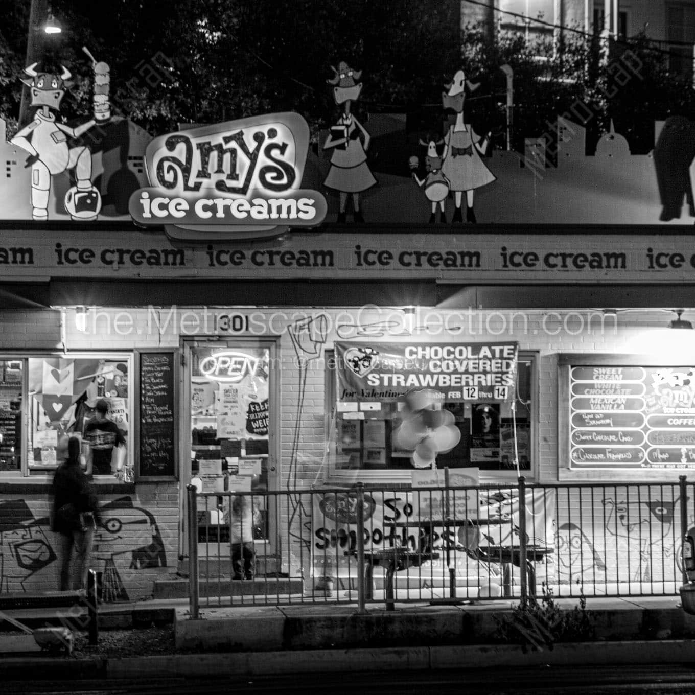 amys ice creams soco Black & White Wall Art