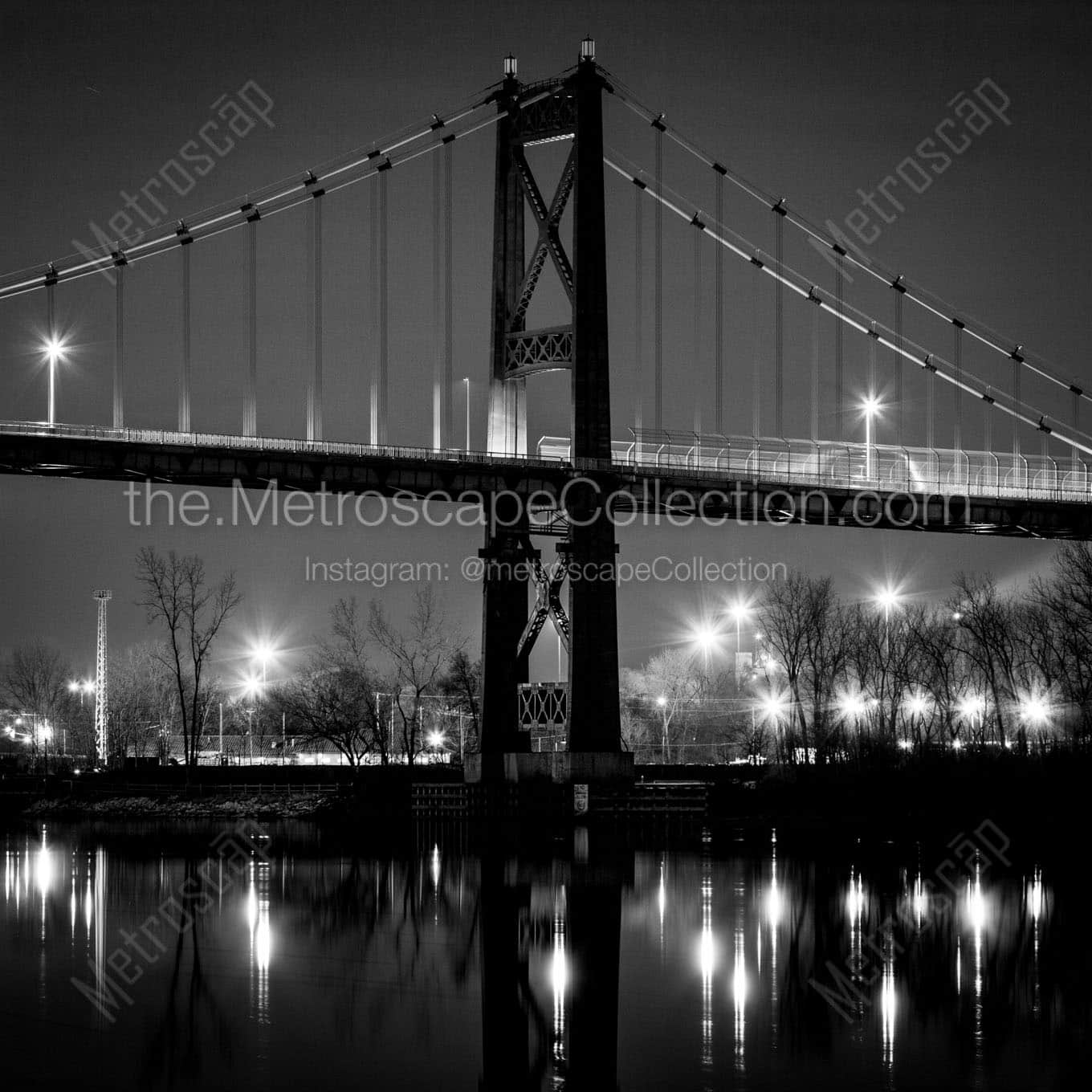 anthony wayne bridge at night Black & White Wall Art
