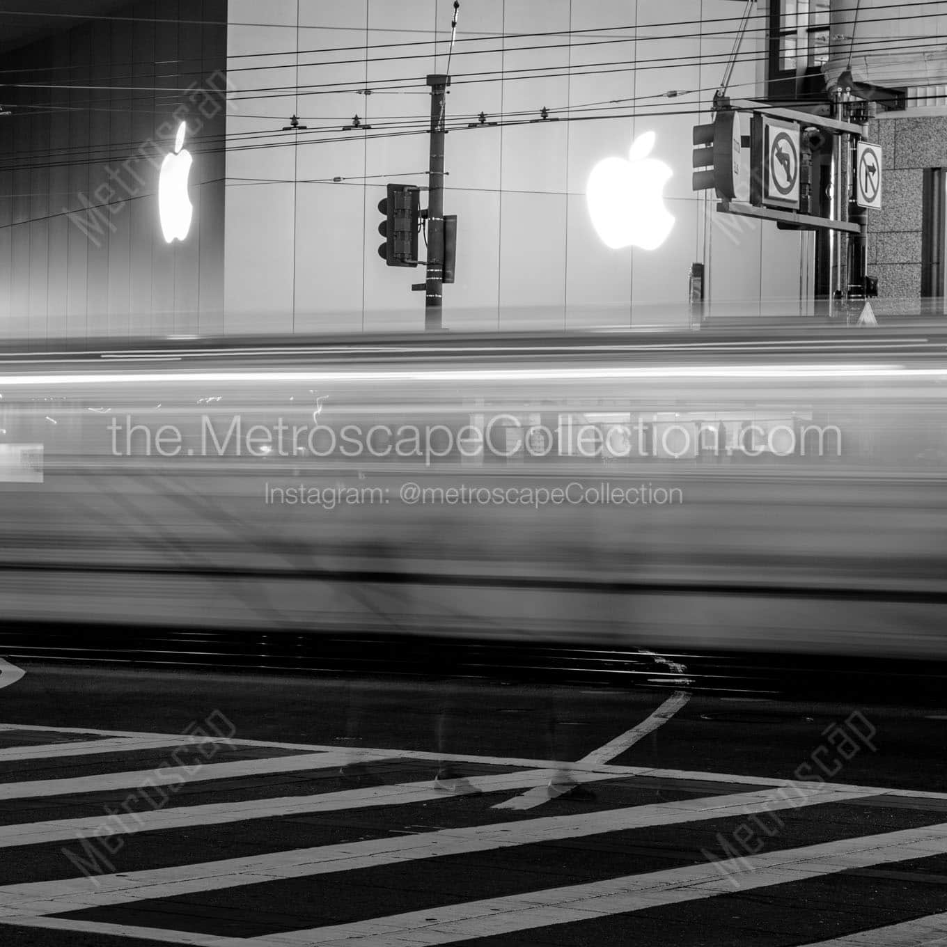 apple store market street at stockton Black & White Wall Art