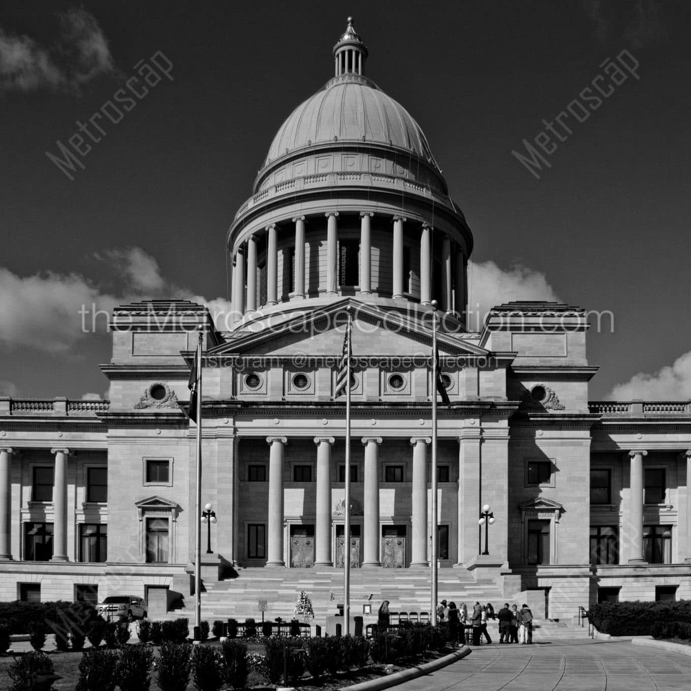 arkansas state capitol building Black & White Wall Art