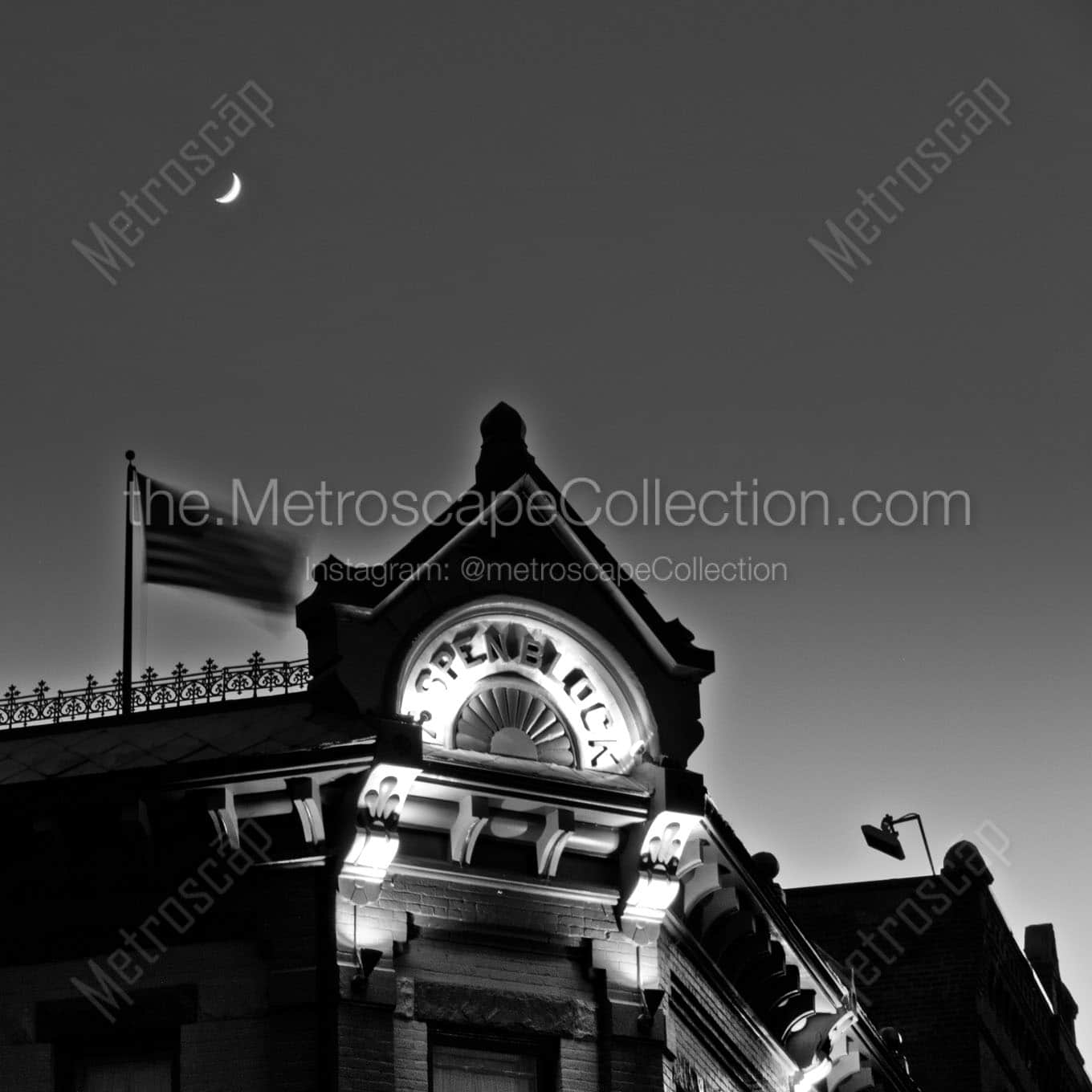 aspen block building Black & White Wall Art