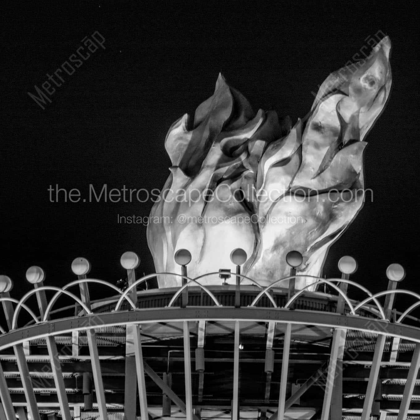 atlanta olympic flame Black & White Wall Art