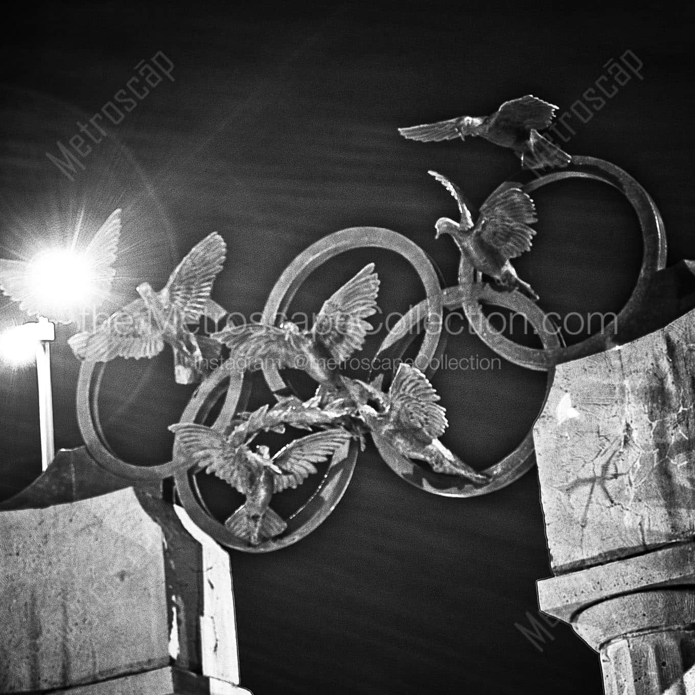 atlanta olympic rings Black & White Wall Art