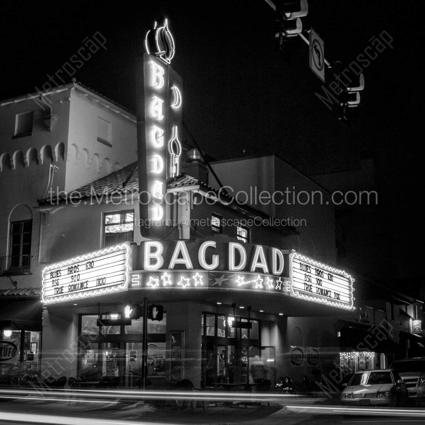 bagdad theater Black & White Wall Art