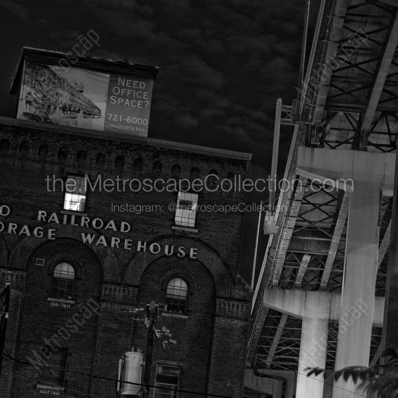 baltimore ohio railroad warehouse Black & White Wall Art