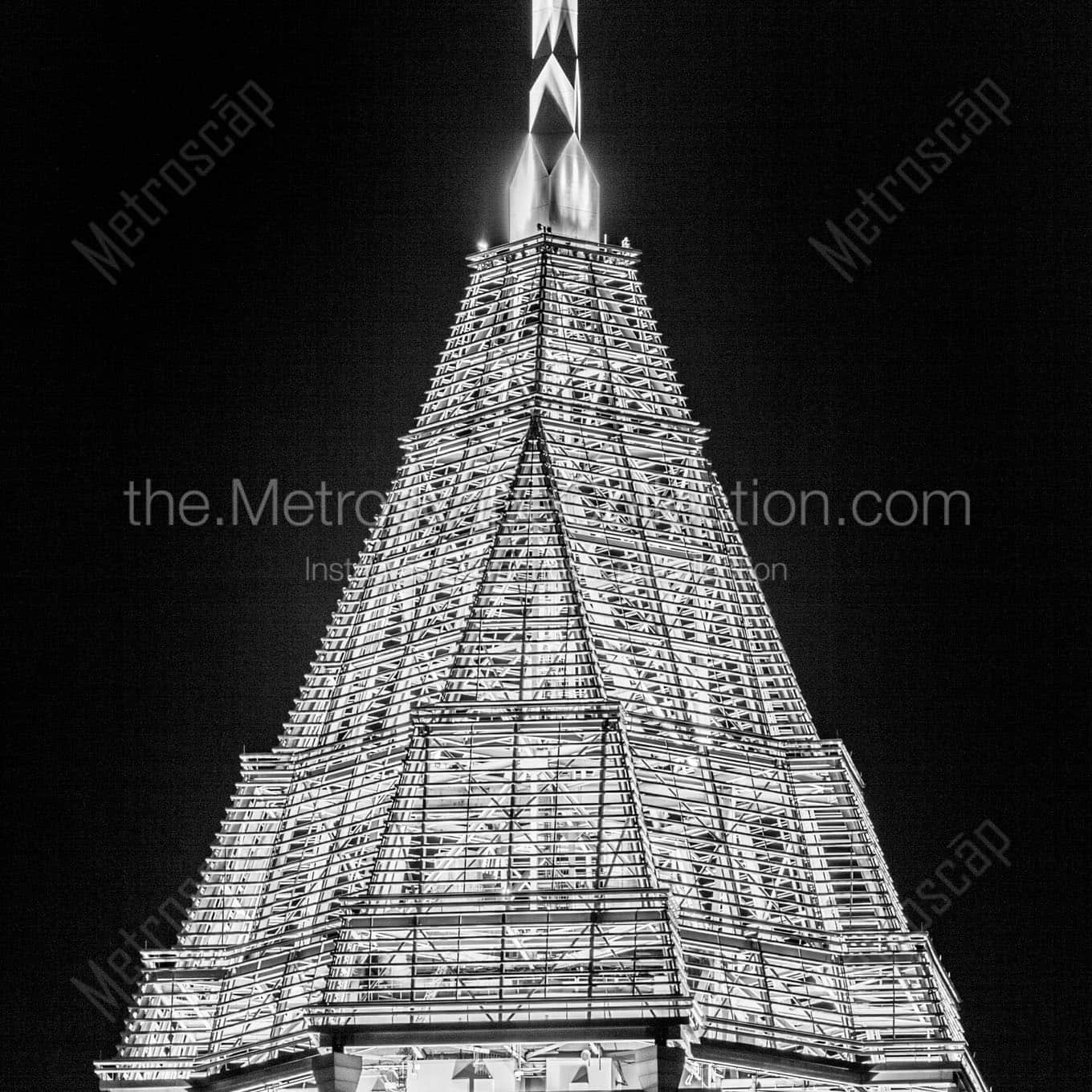 bank of america plaza Black & White Wall Art