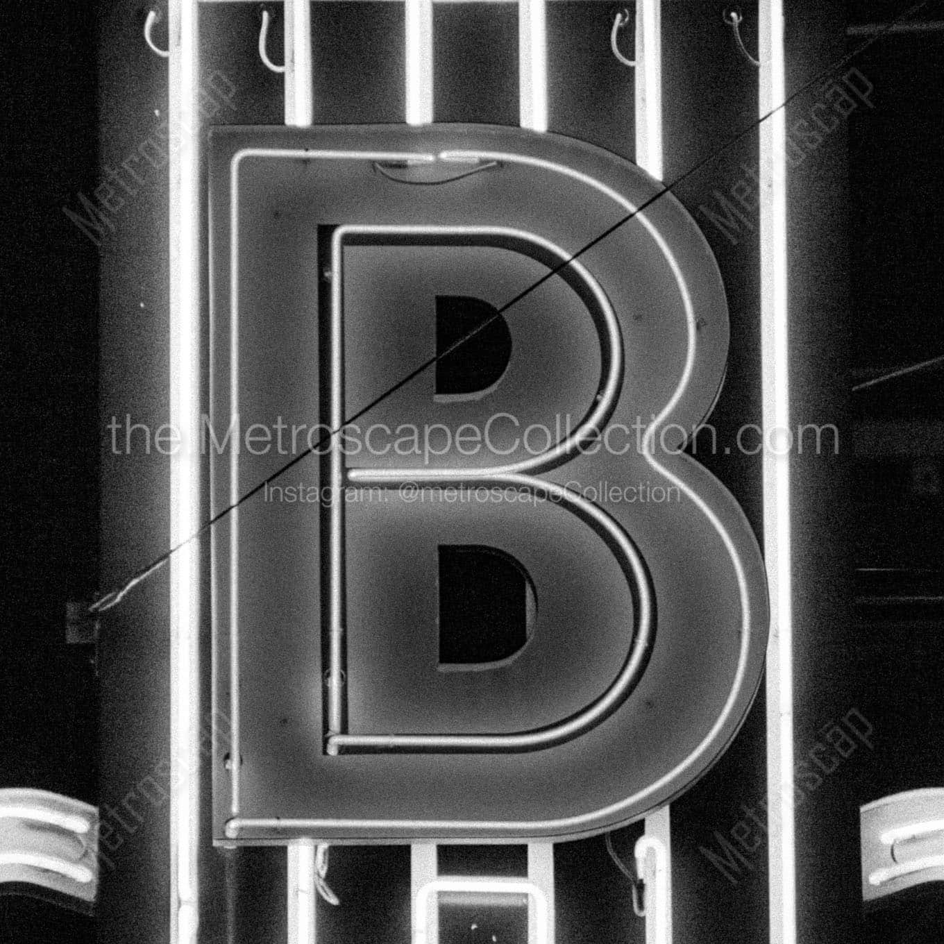 bb kings neon sign Black & White Wall Art