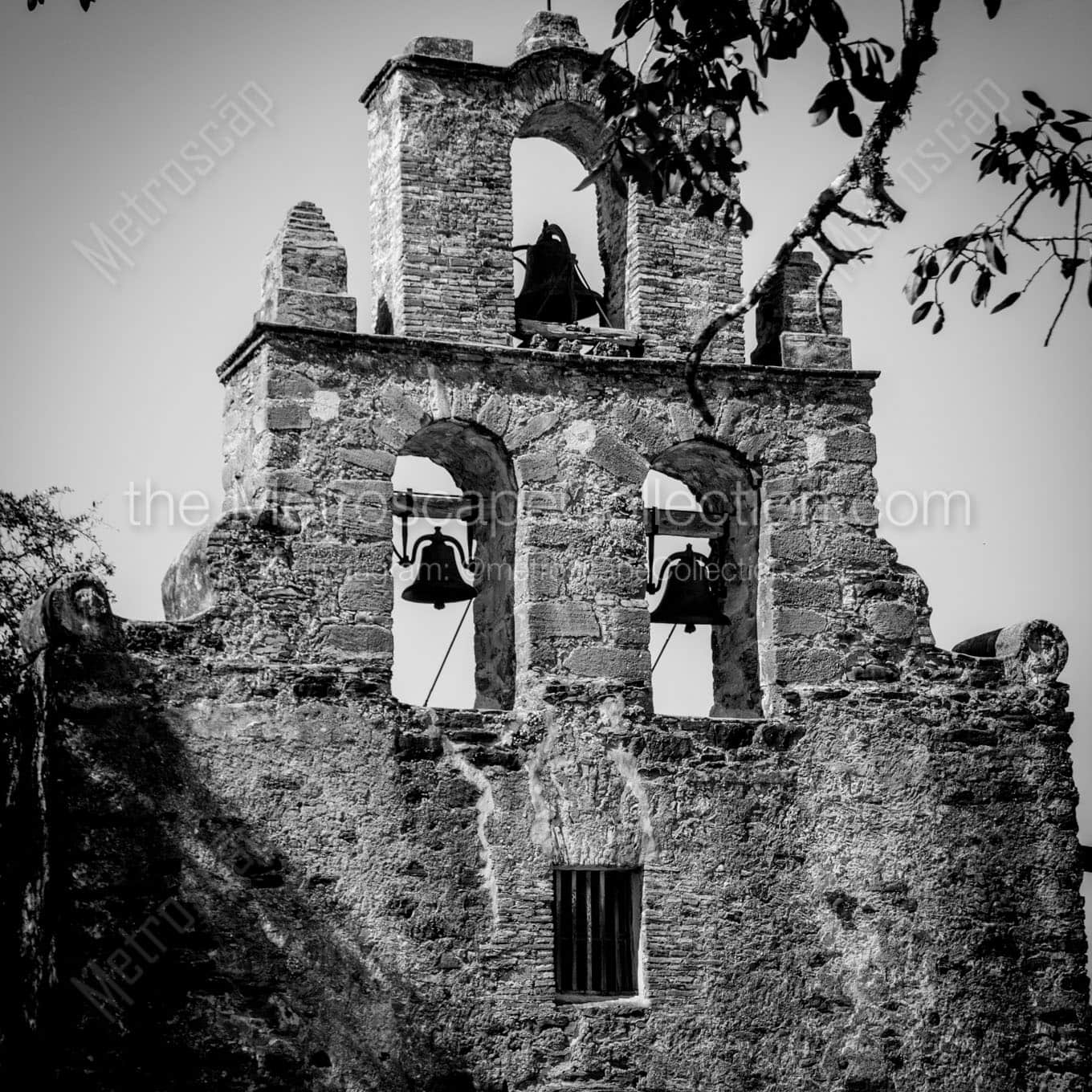 bells on mission espada Black & White Wall Art