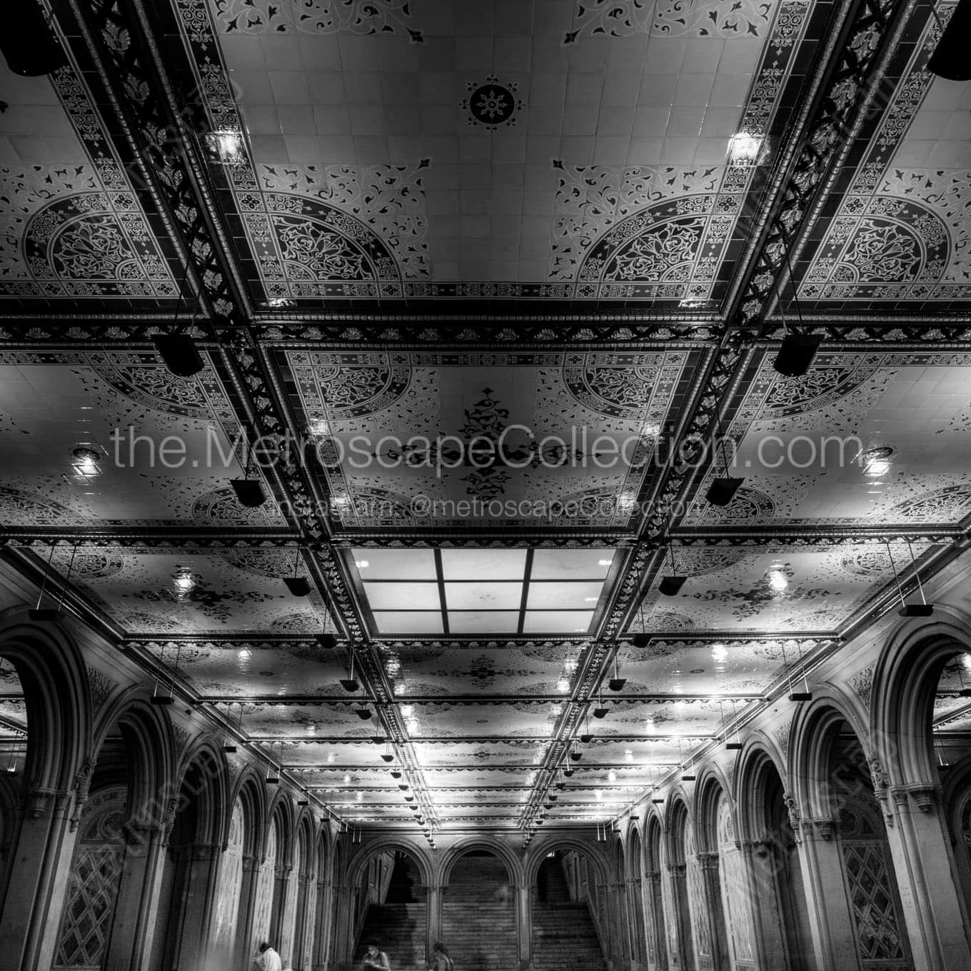 bethesda terrace central park Black & White Wall Art