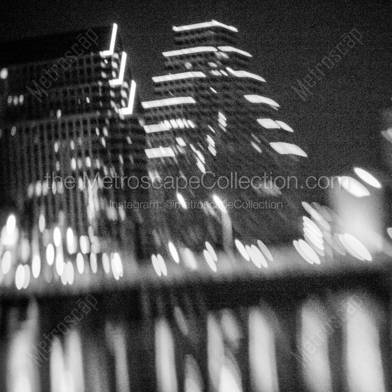 blurry picture one congress plaza building Black & White Wall Art