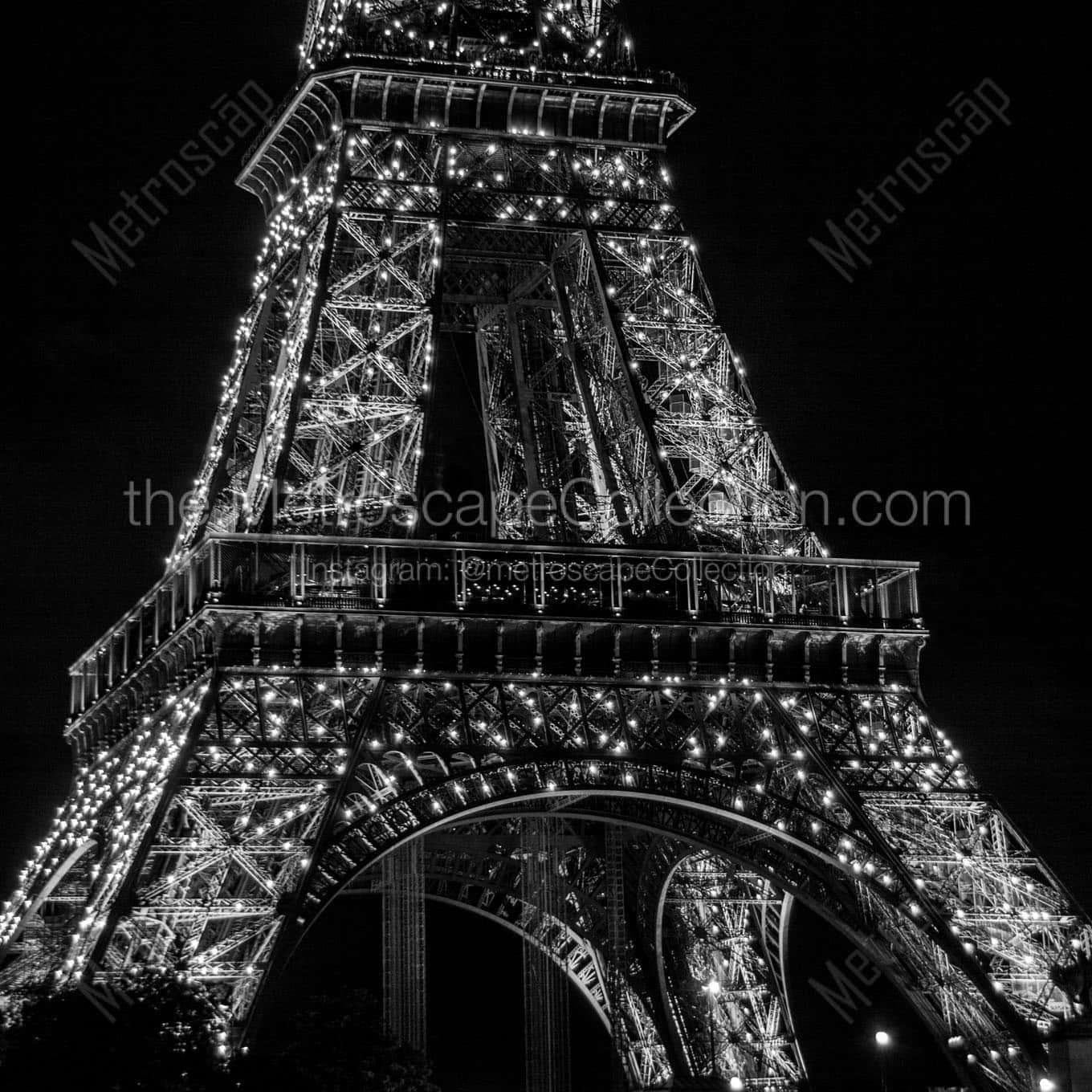 bottom of the eiffel tower Black & White Wall Art