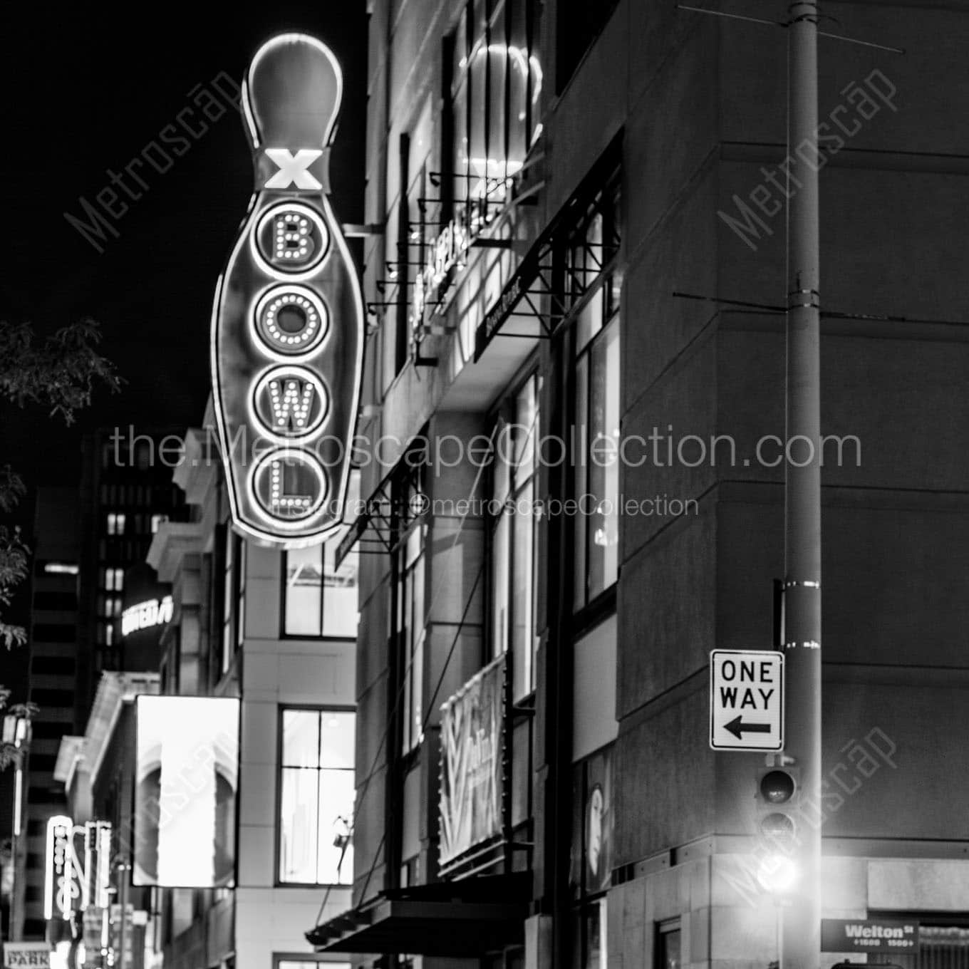 bowling 16th street mall Black & White Wall Art