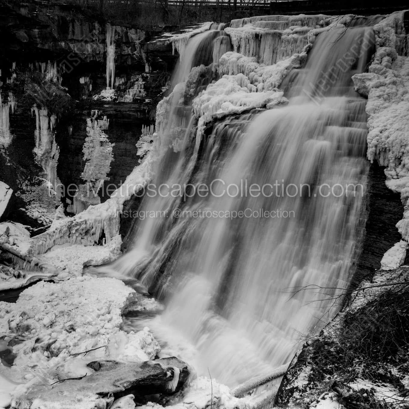 brandywine falls cuyahoga valley national park Black & White Wall Art