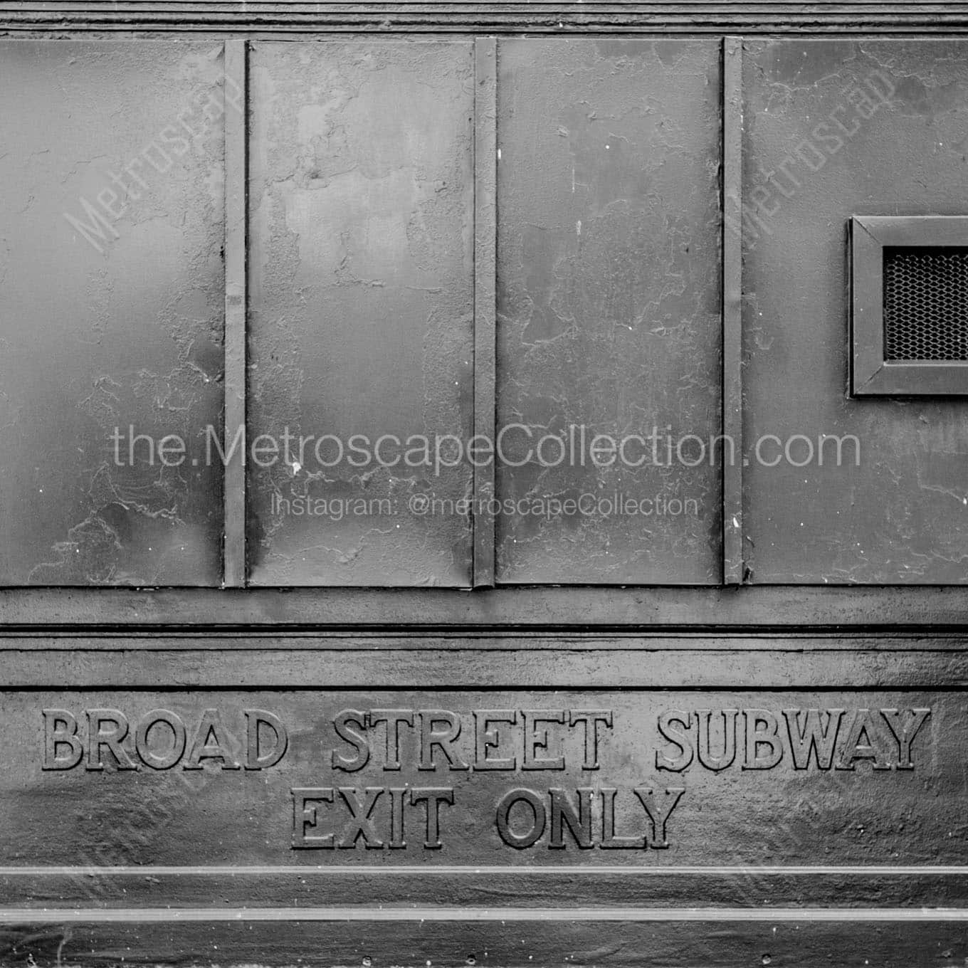 broad street subway exit Black & White Wall Art