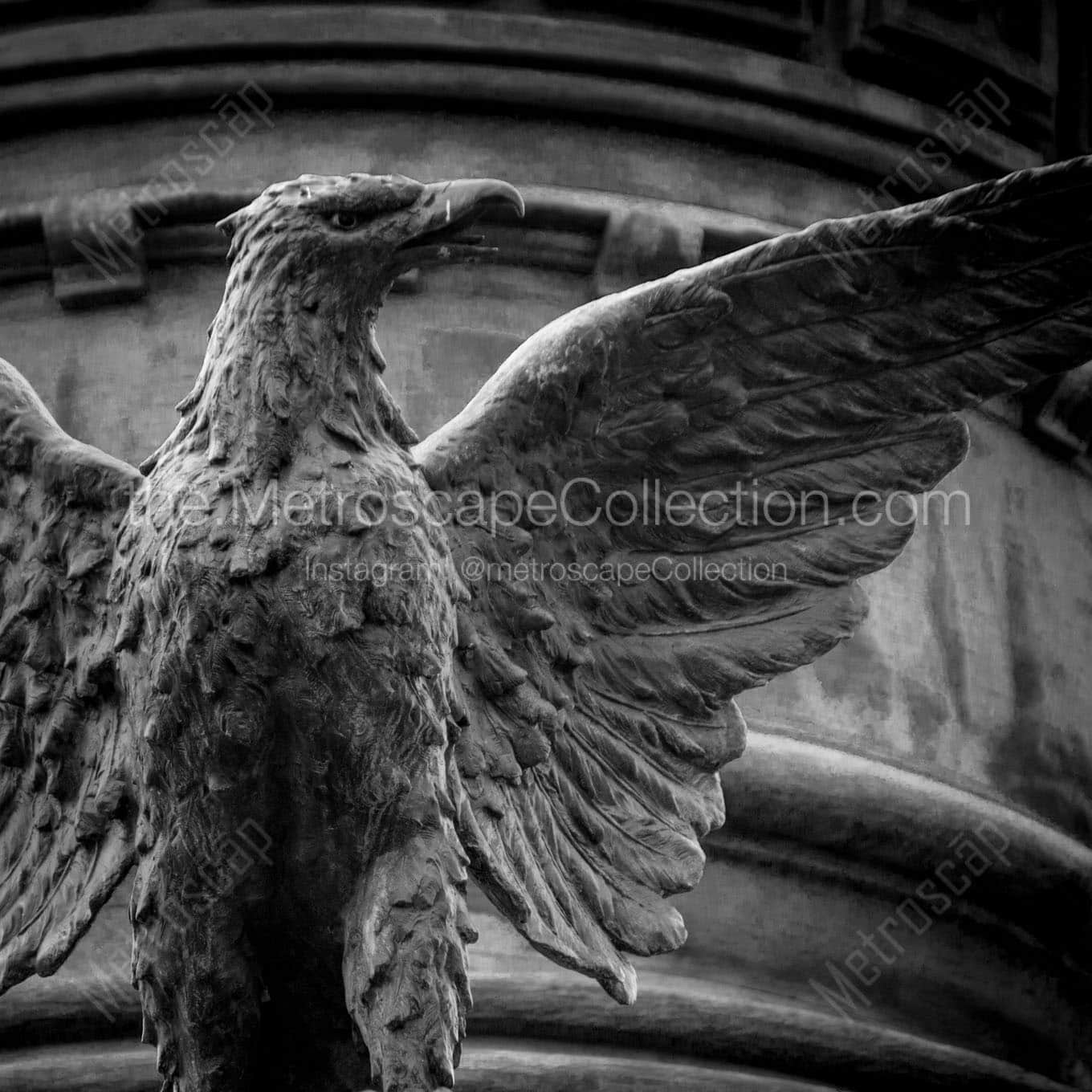 bronze eagle soldiers sailors public square Black & White Wall Art