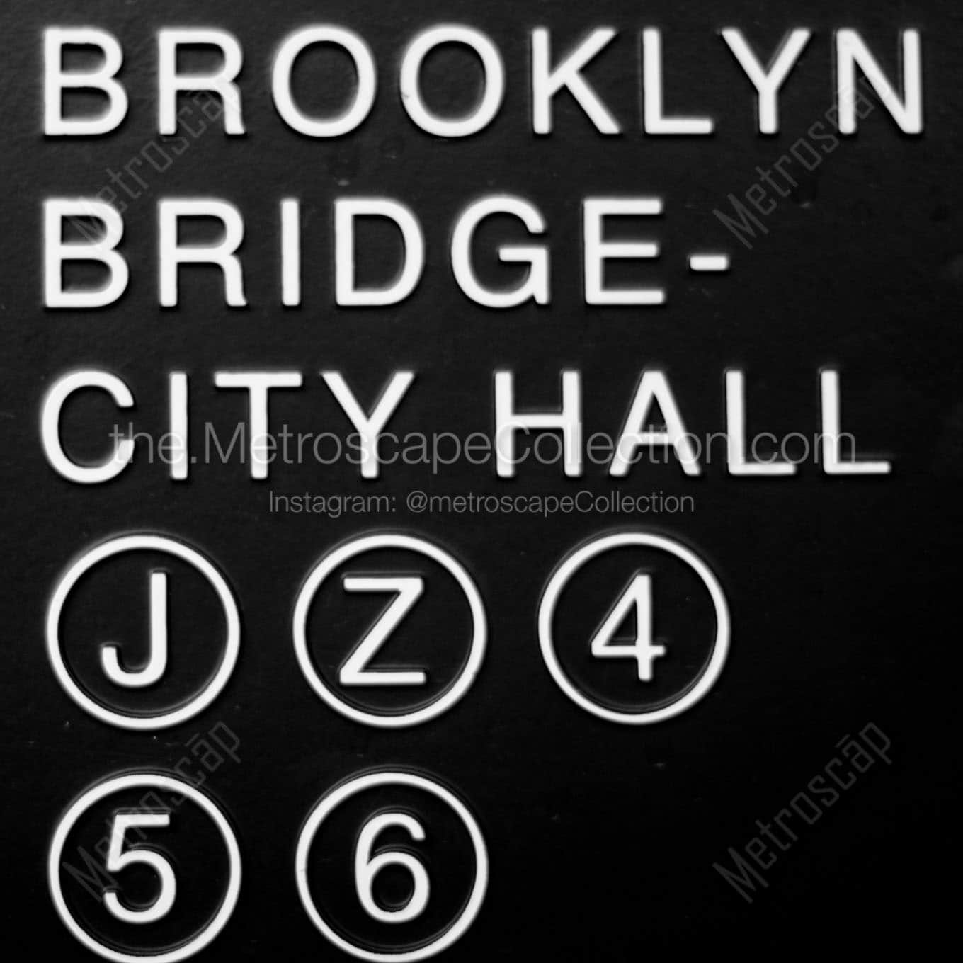 brooklyn bridge city hall subway station Black & White Wall Art