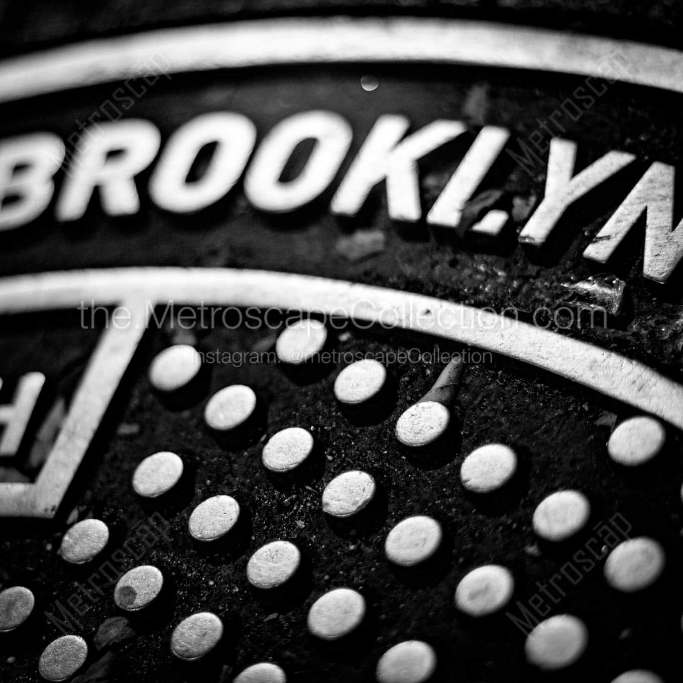 brooklyn manhole cover Black & White Wall Art