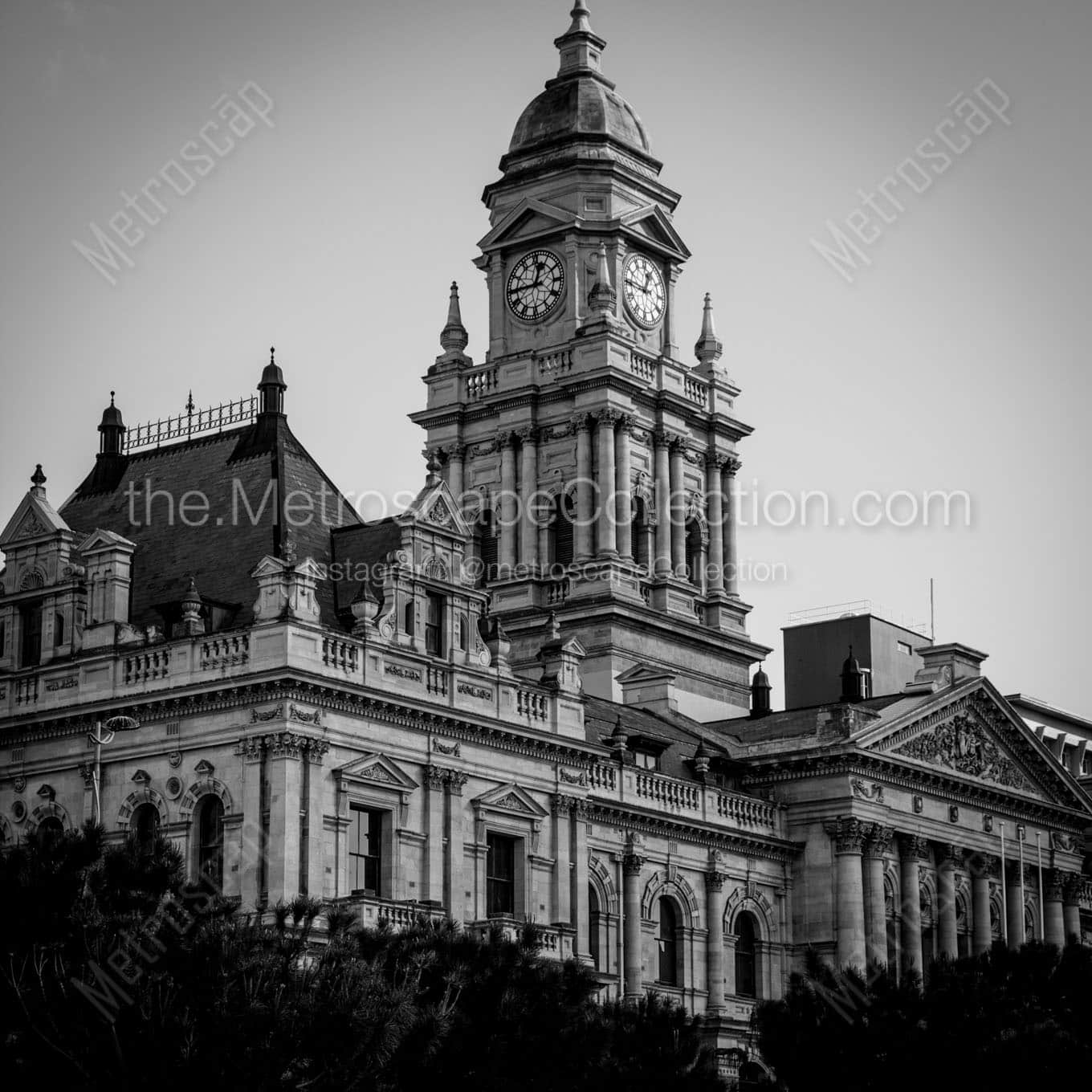 cape town city hall building Black & White Wall Art