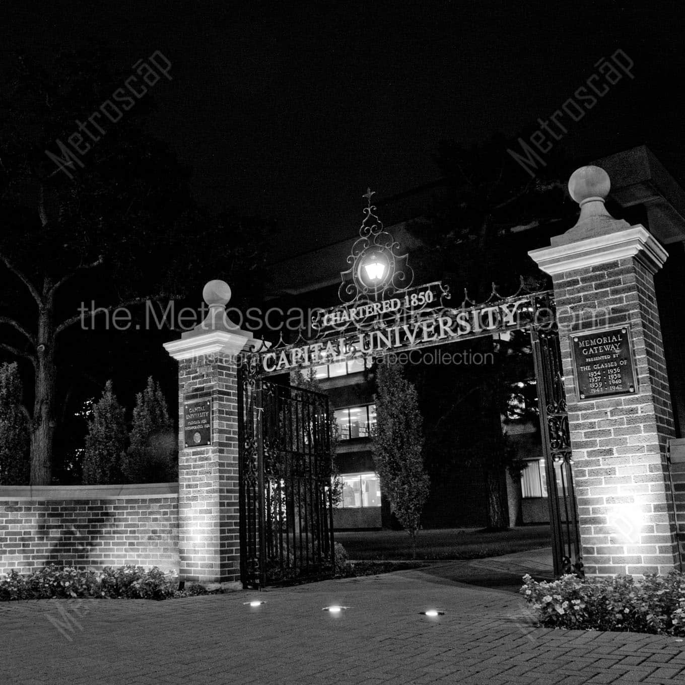 capital university memorial gateway Black & White Wall Art