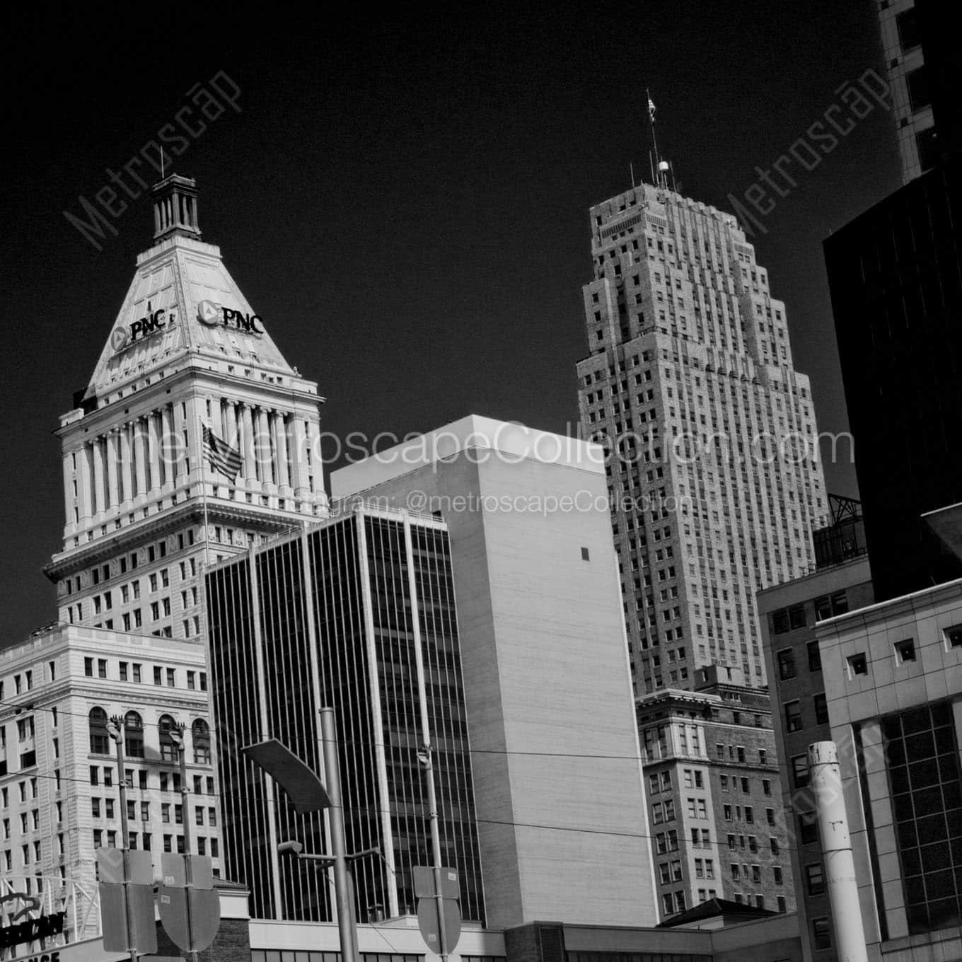carew tower pnc tower Black & White Wall Art