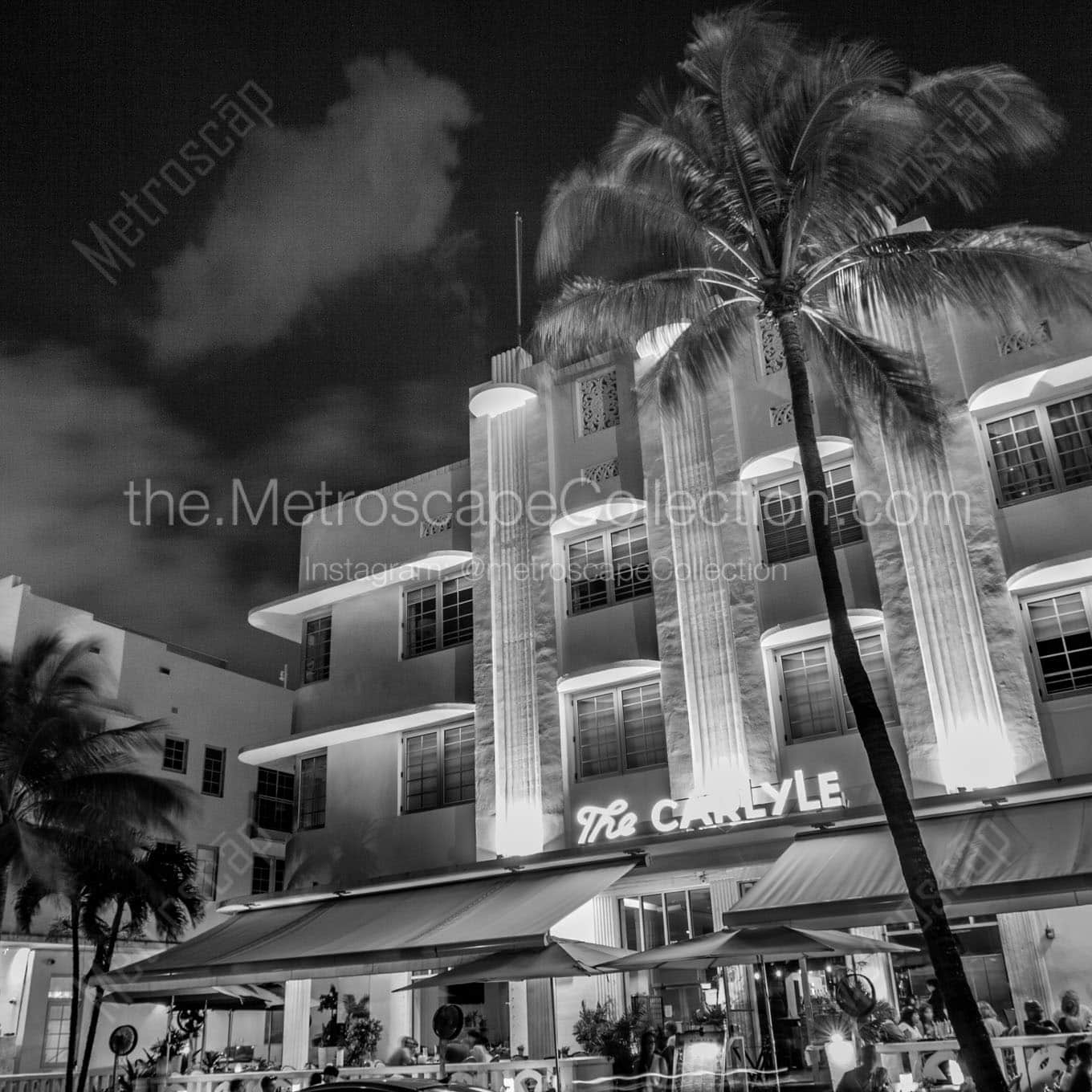 carlyle hotel south beach miami Black & White Wall Art