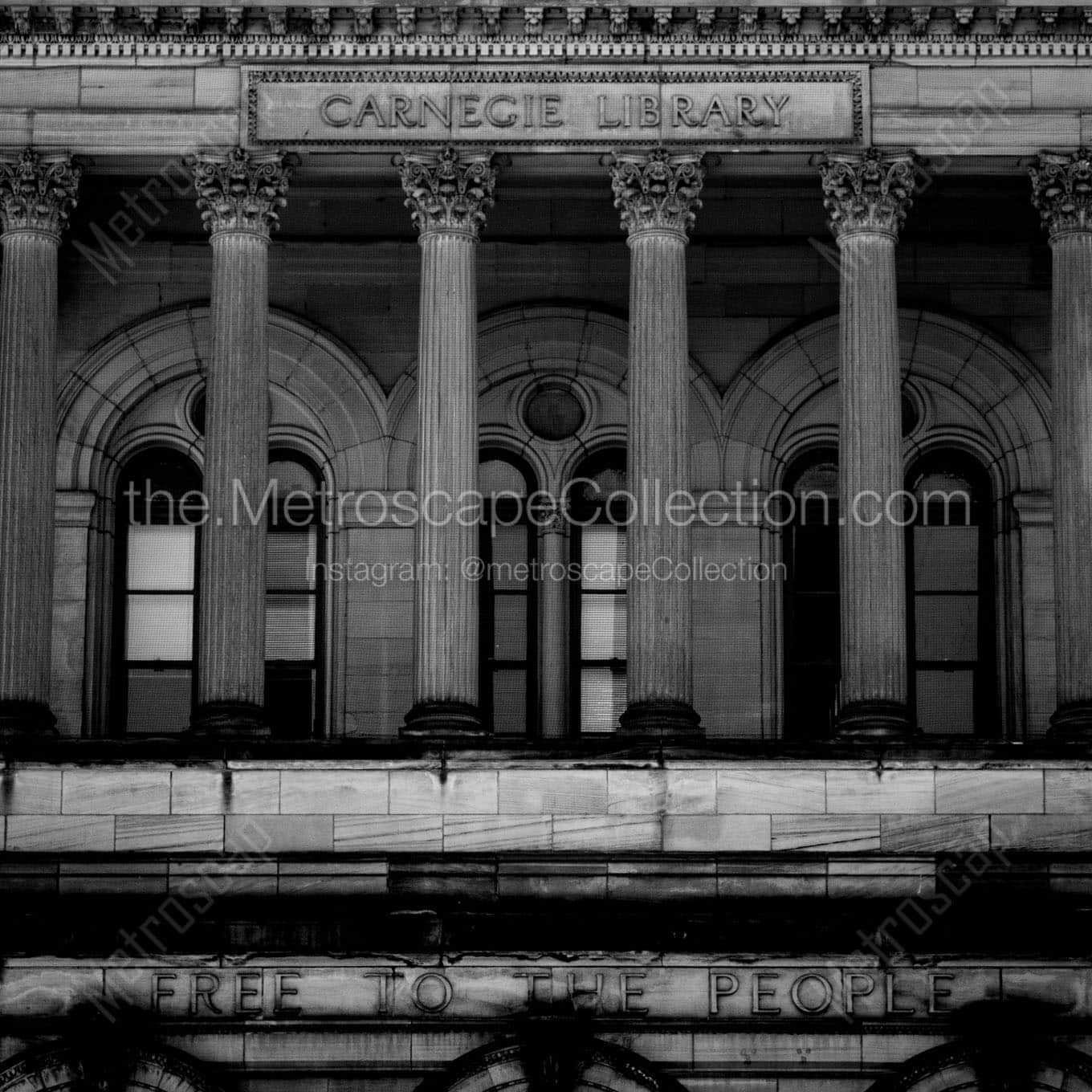 carnegie library Black & White Wall Art