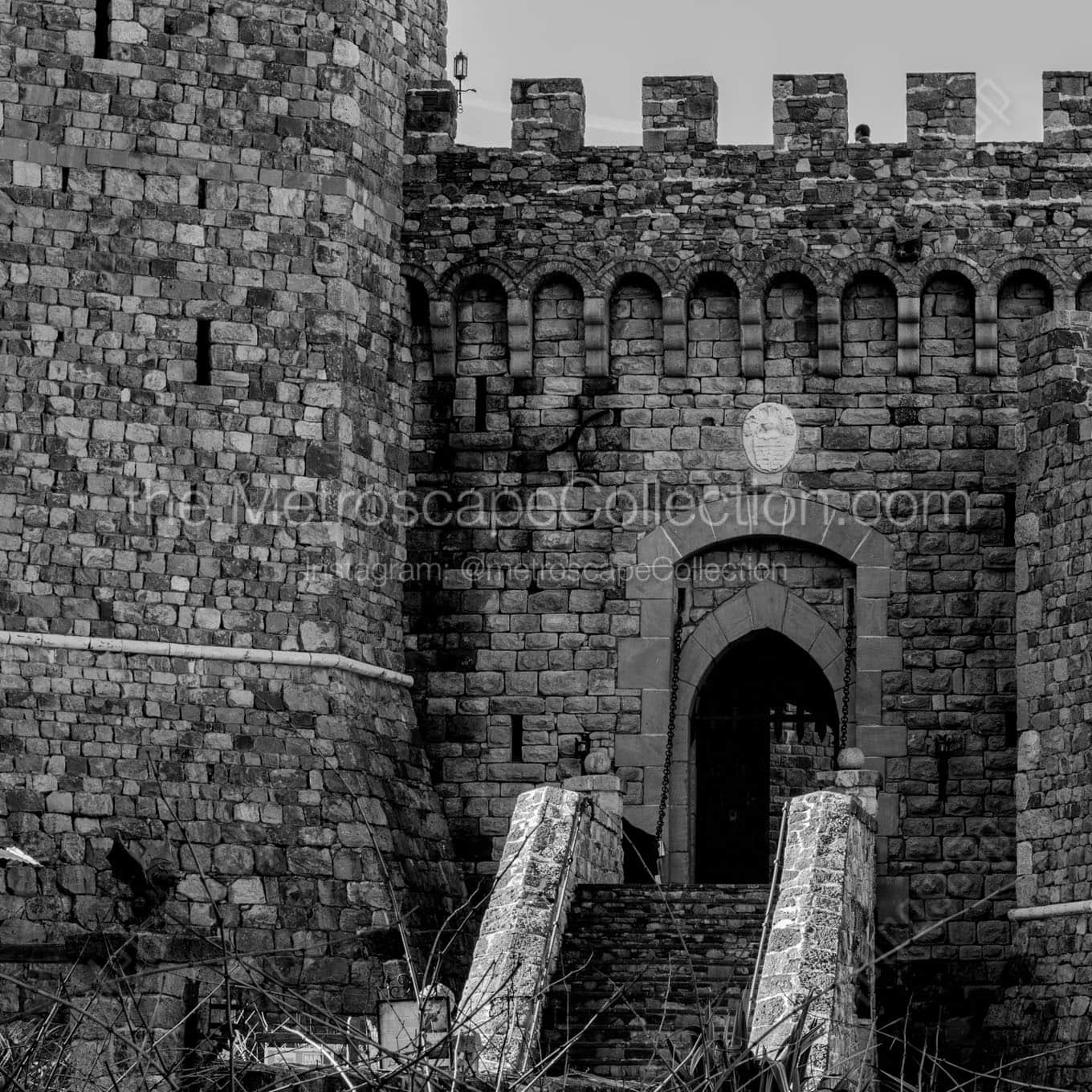 castello di amorosa castle Black & White Wall Art