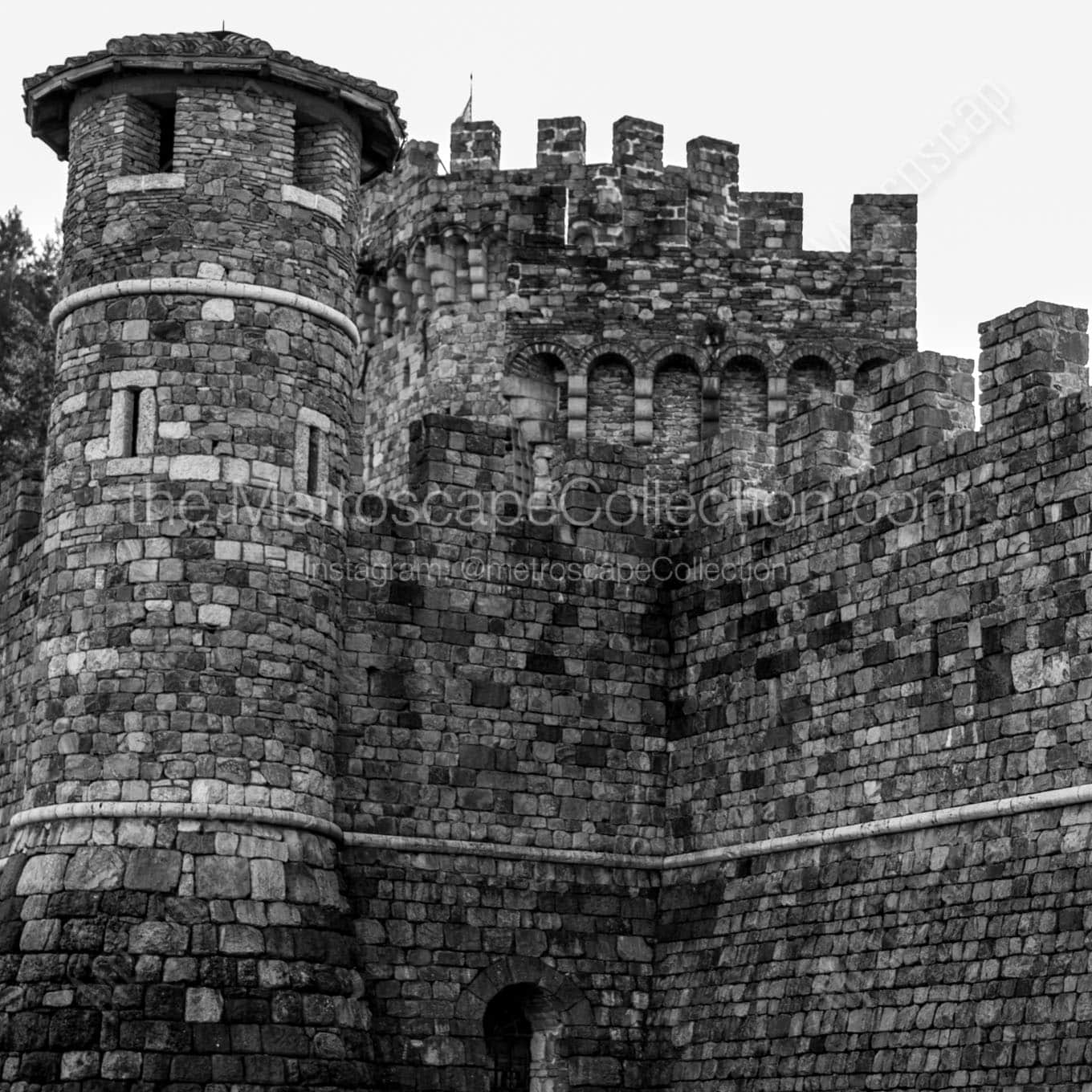 castello di amorosa castle Black & White Wall Art