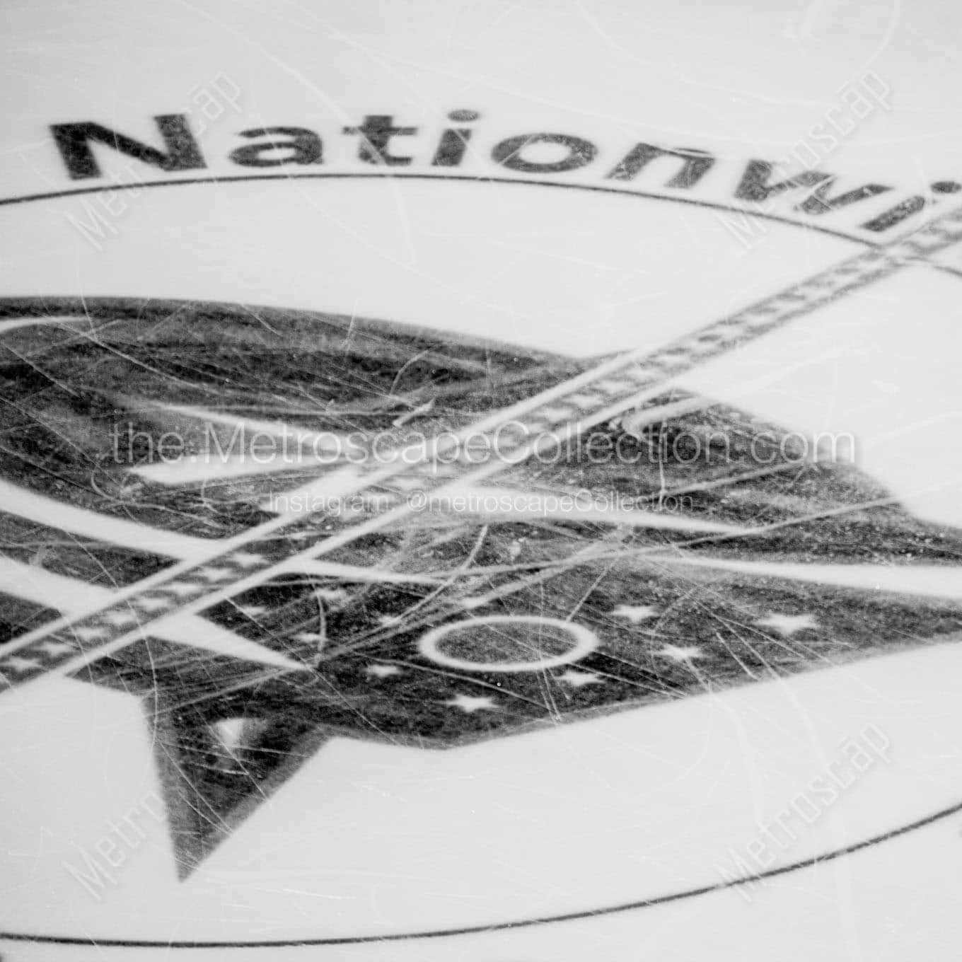 center ice nationwide arena Black & White Wall Art