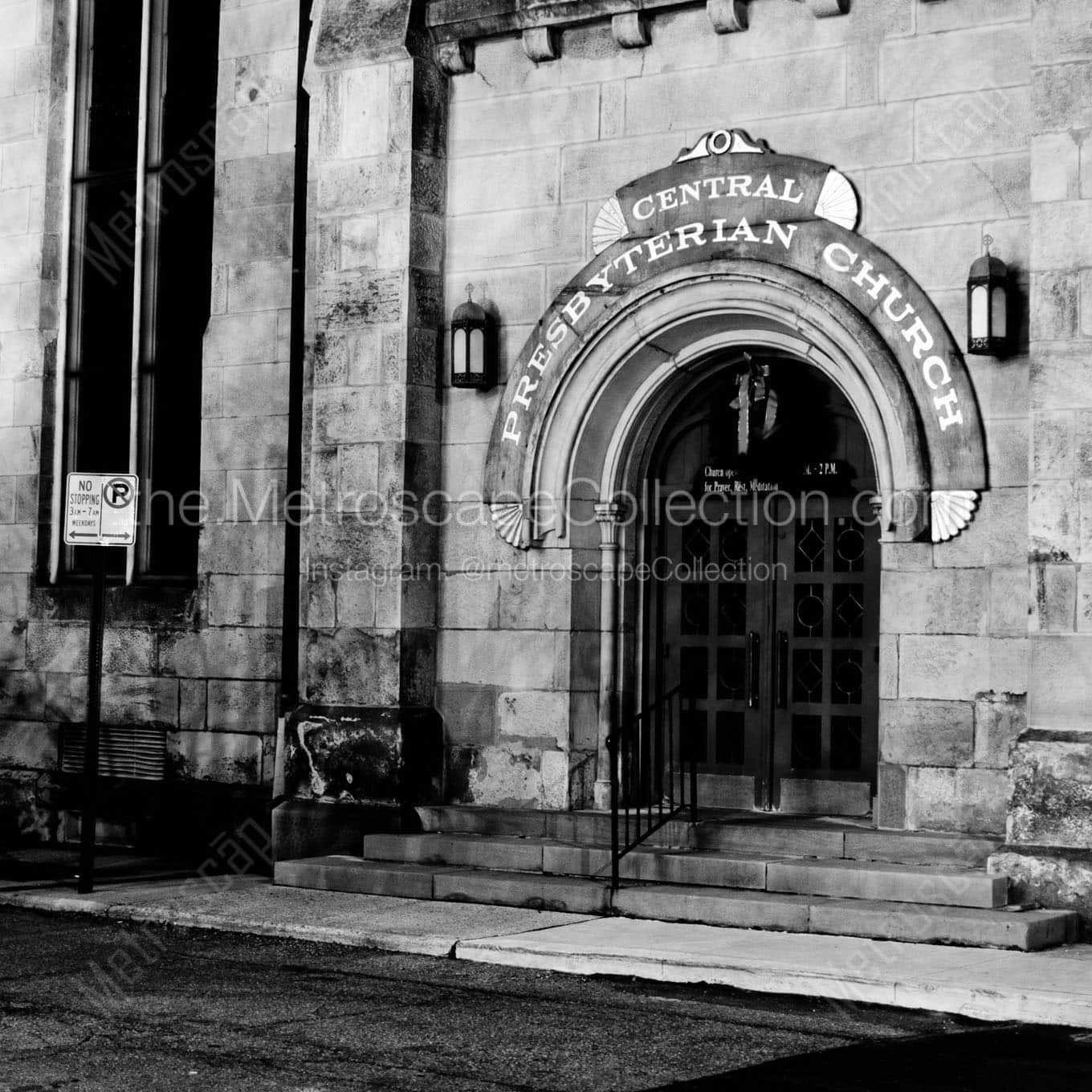 central presbyterian church third street Black & White Wall Art