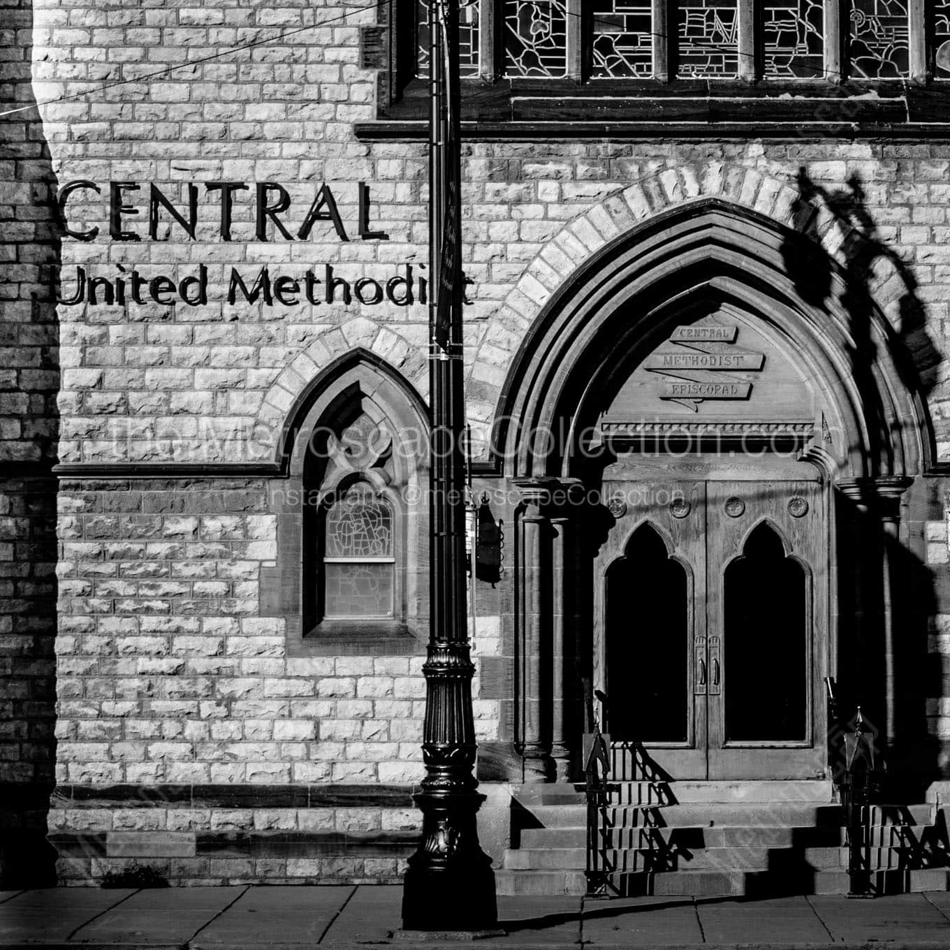central united methodist church foxtown Black & White Wall Art