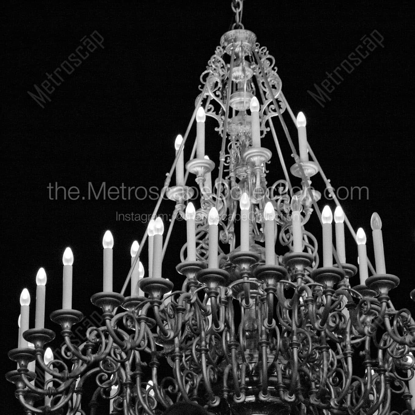 chandelier main seventh Black & White Wall Art