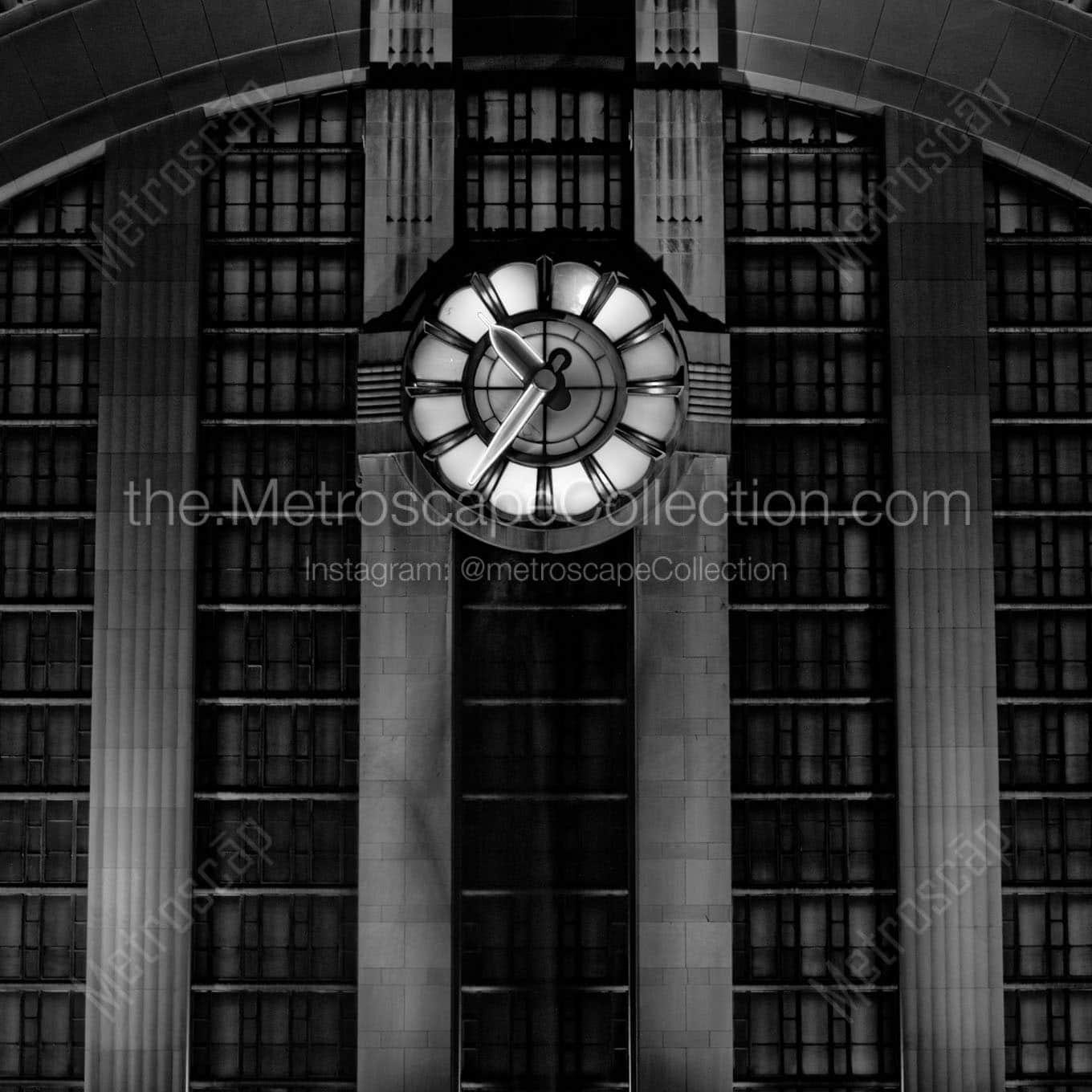 cincinnati union terminal clock Black & White Wall Art