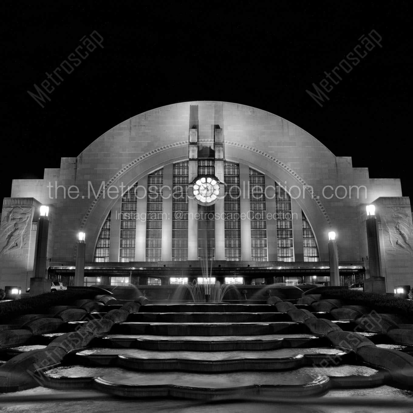 cincinnati union terminal museum Black & White Wall Art