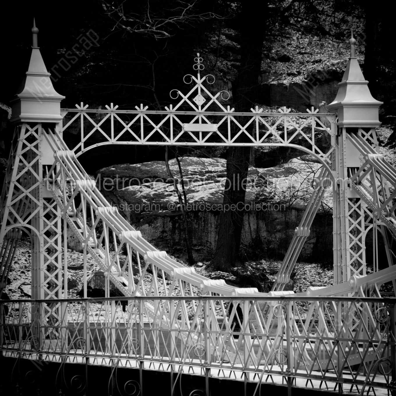 cinderella bridge mill creek park Black & White Wall Art