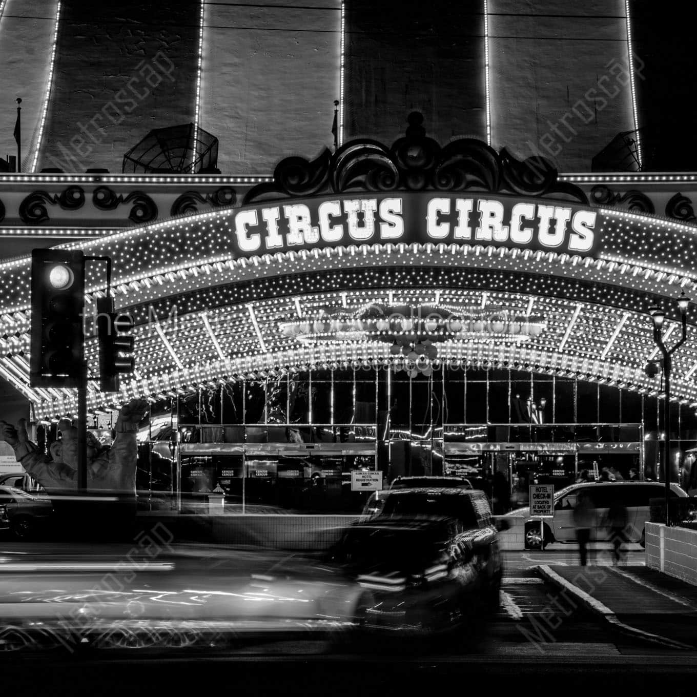 circus circus at night Black & White Wall Art